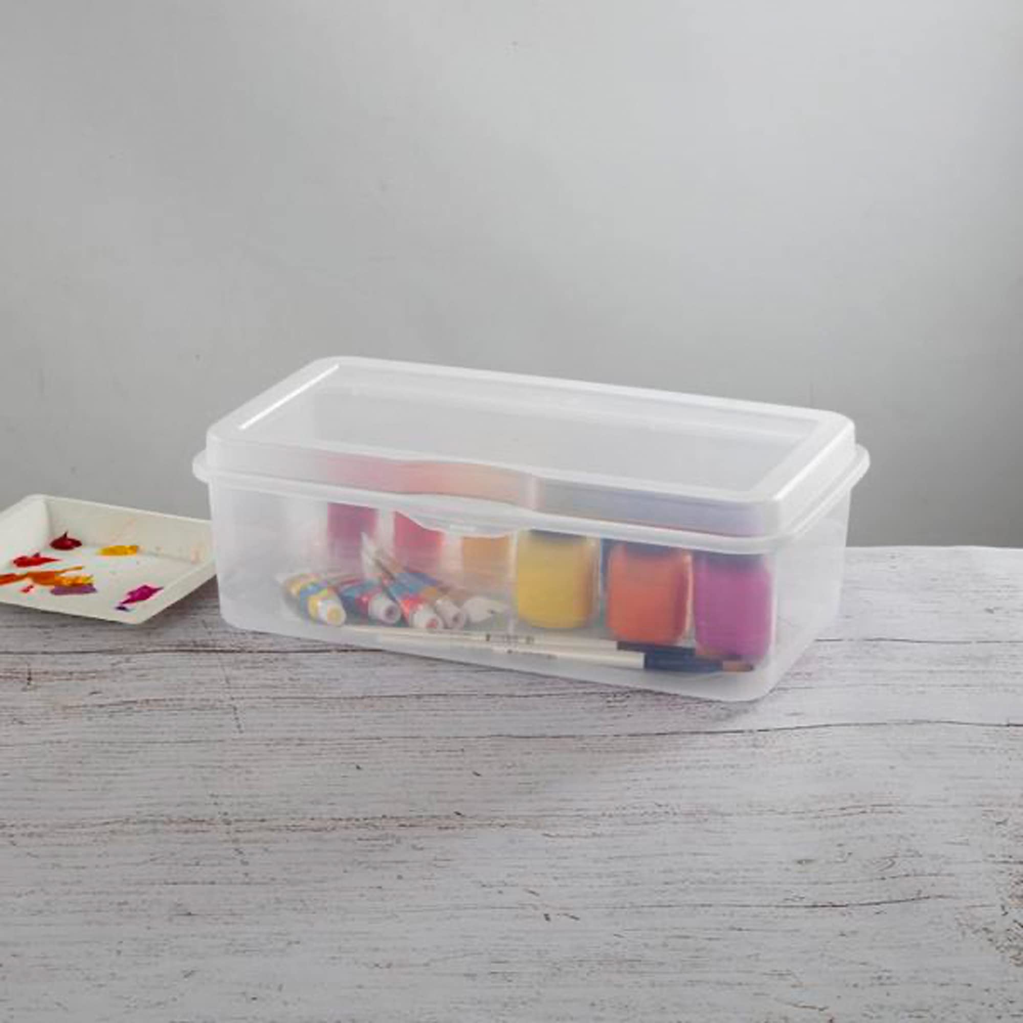 sterilite-clear-fliptop-plastic-stacking-storage-container-tote-with-latching-li image 8