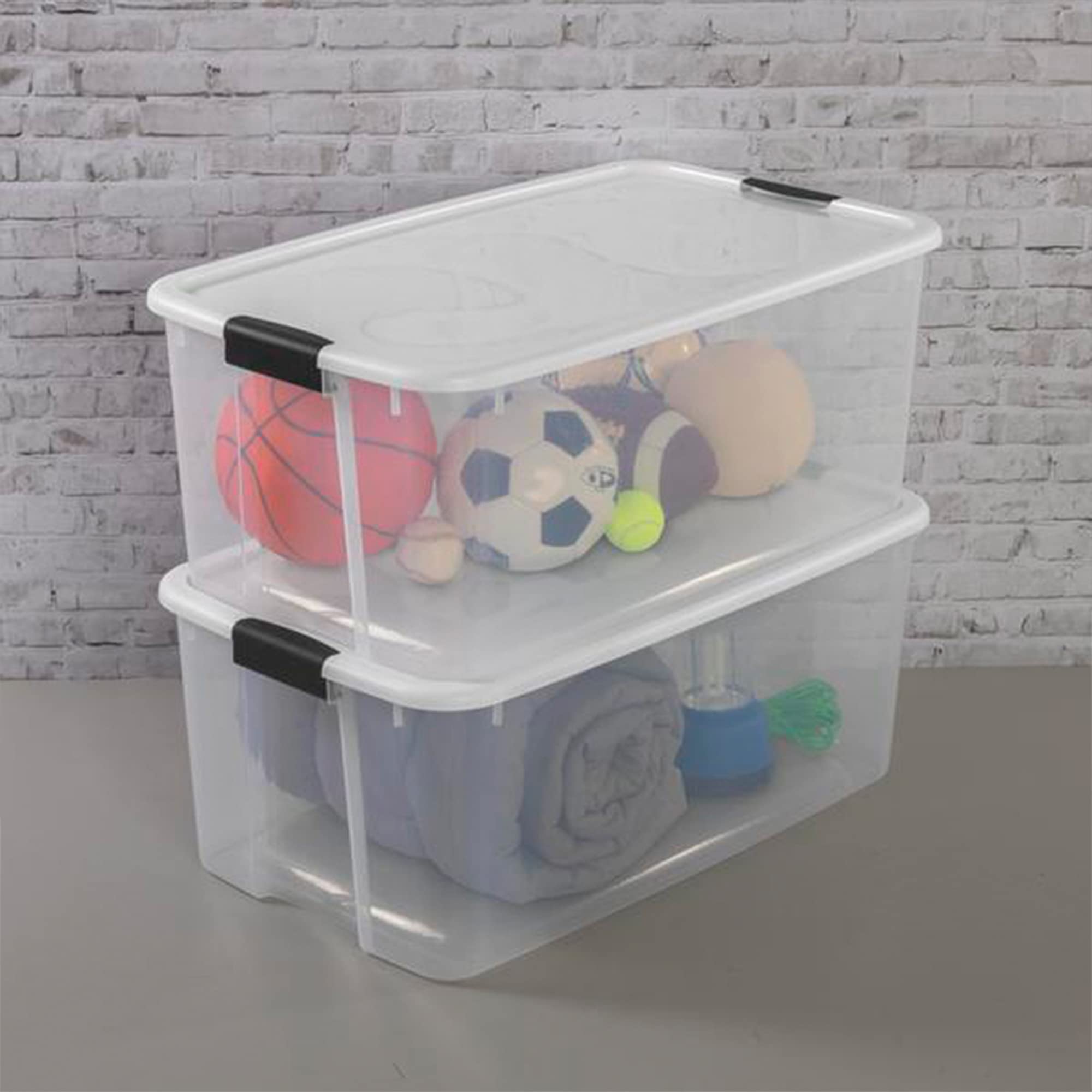 sterilite-116-quart-ultra-clear-plastic-storage-tote-container-with-latching-lid image 8