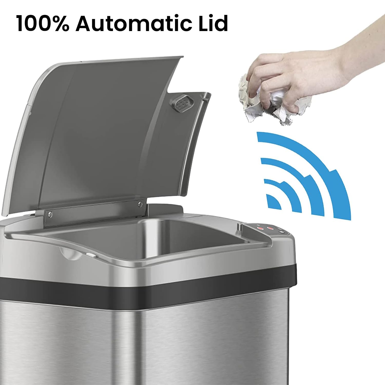 itouchless-10-liter-2-5-gallon-stainless-steel-sensor-trash-can-with-odor-filter image 2