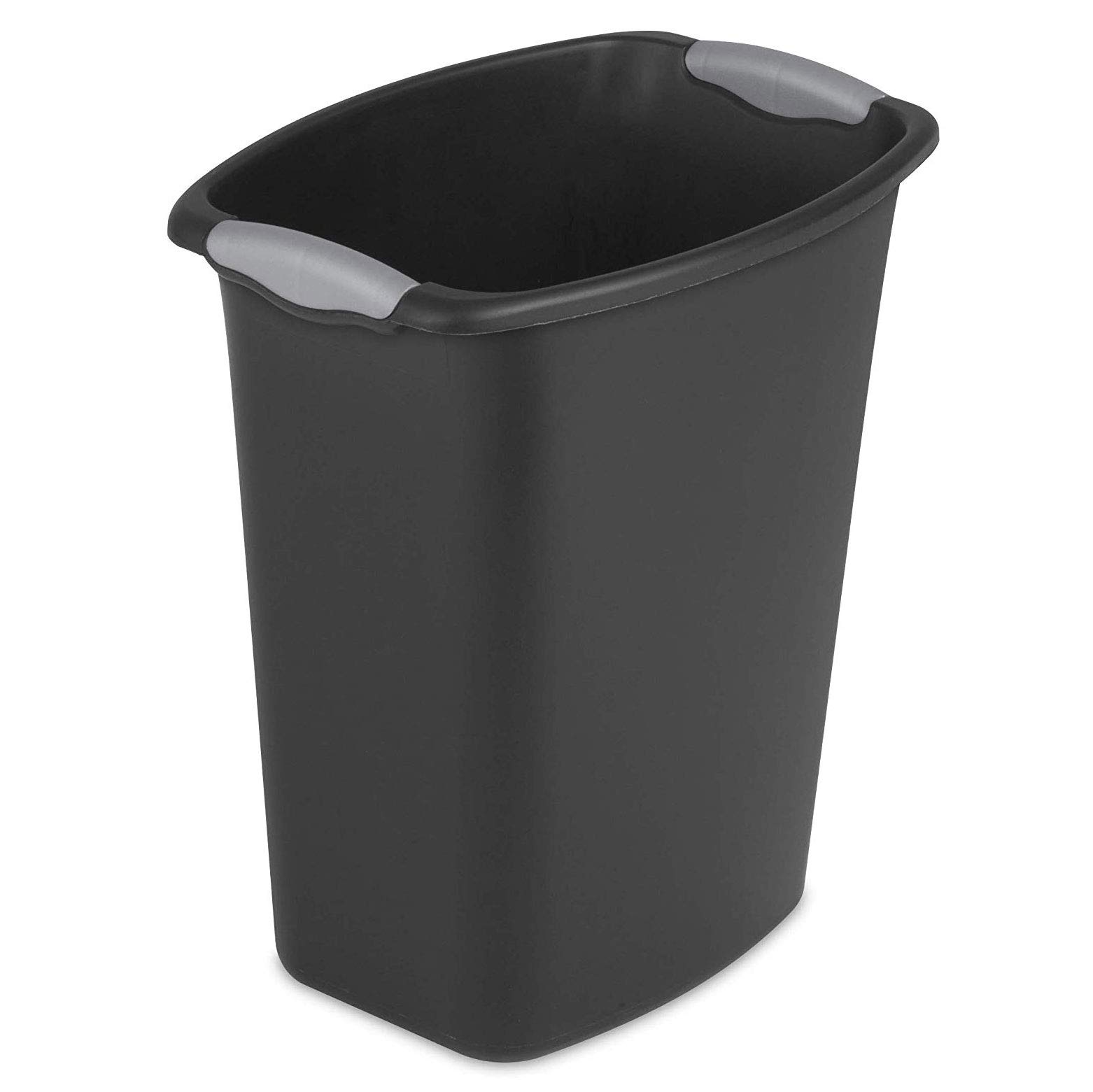 sterilite-3-gallon-open-plastic-wastebasket-trash-can-black-6-pack-model-1035900 image 1