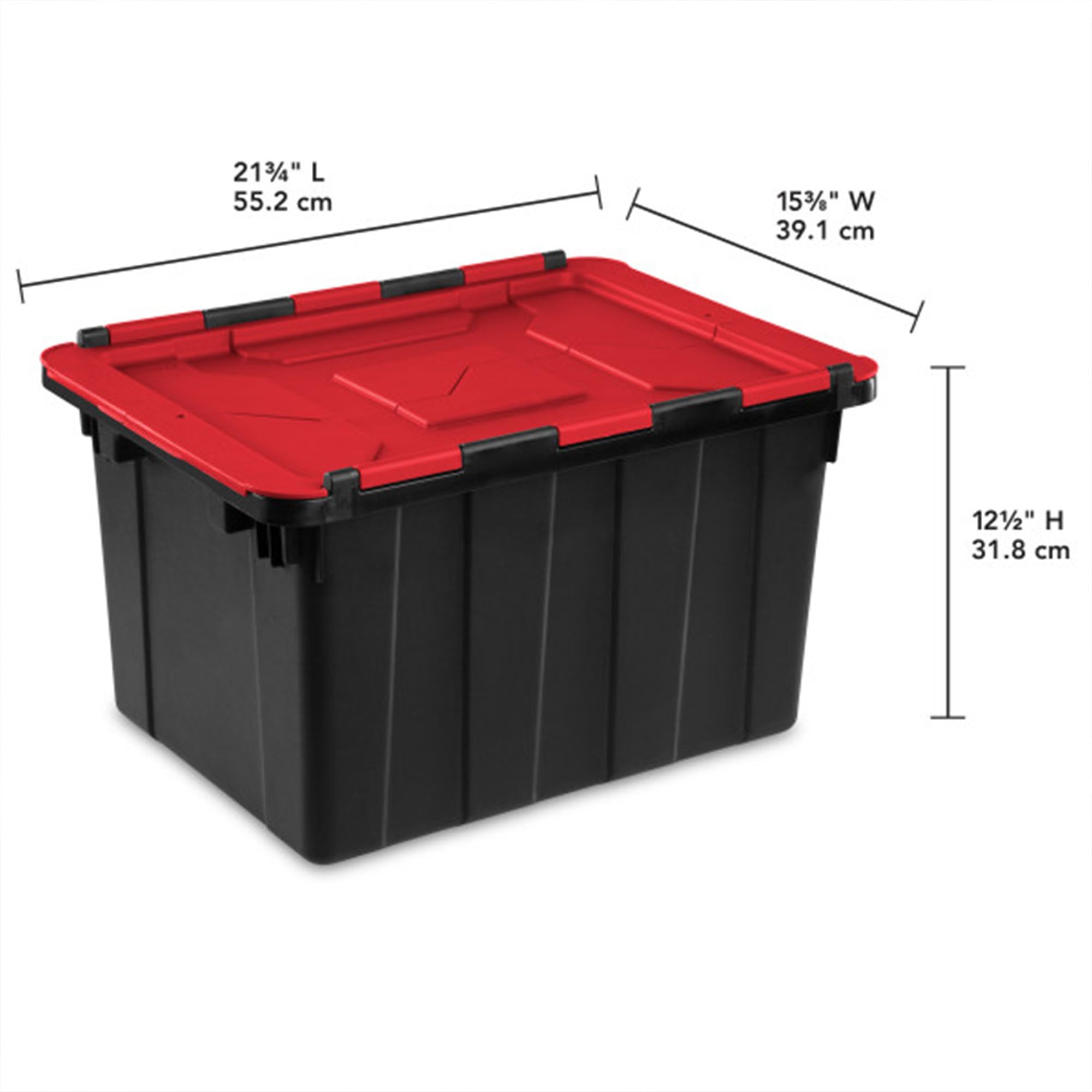 sterilite-6-pack-12-gallon-hinged-lid-industrial-tote-heavy-duty-plastic-storage image 3