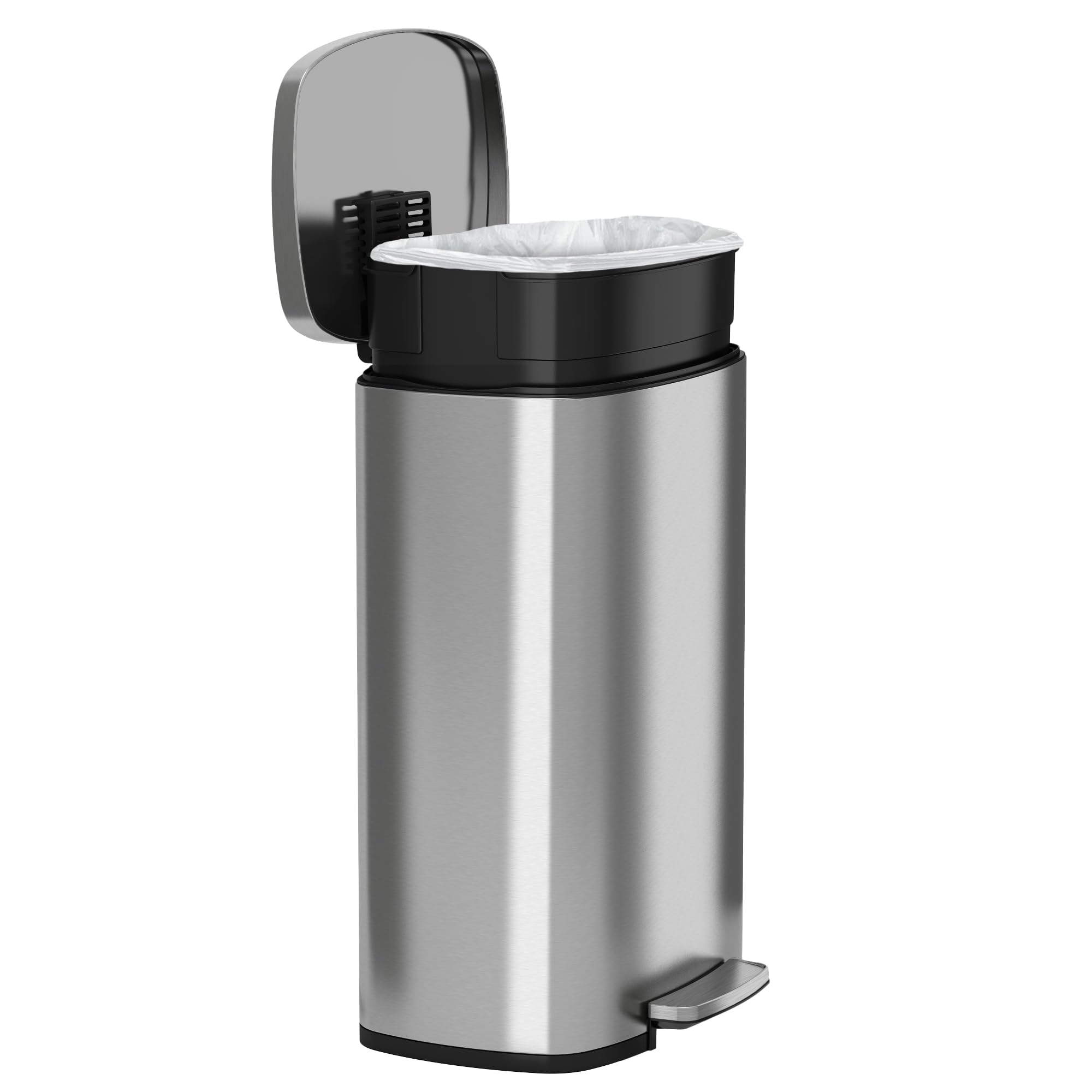 itouchless-13-2-gallon-step-trash-can-with-lid-and-odor-control-filter-stainless image 7