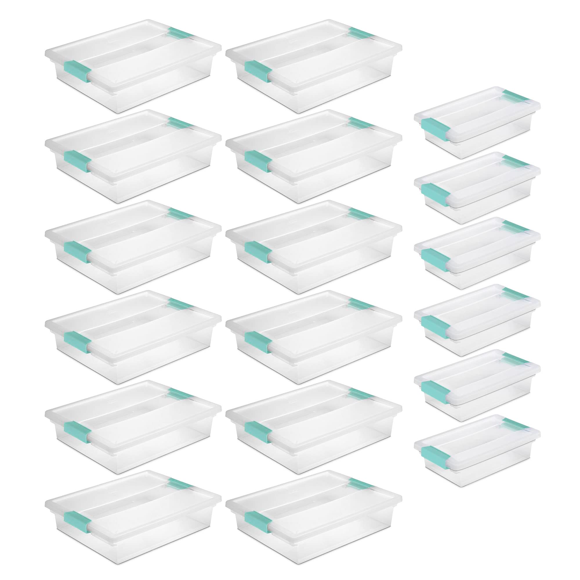 sterilite-18-pack-large-and-small-clip-storage-organizer-bins-with-secure-latchi image 1