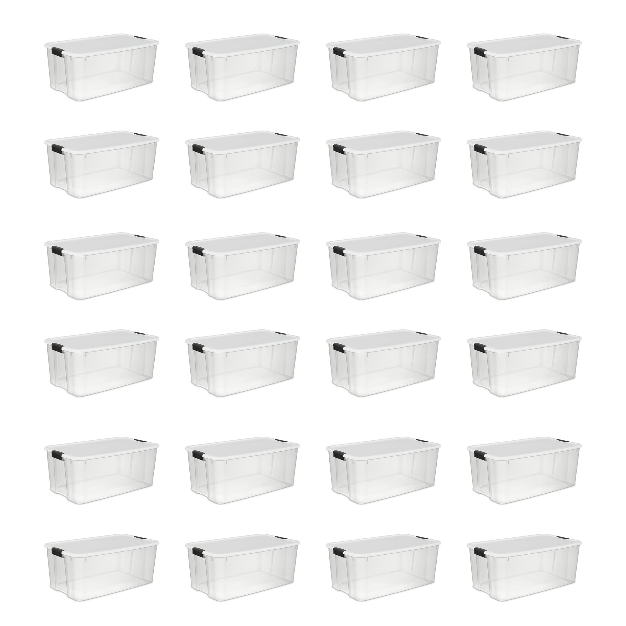 sterilite-116-quart-ultra-latching-storage-tote-box-container-clear-24-pack image 1