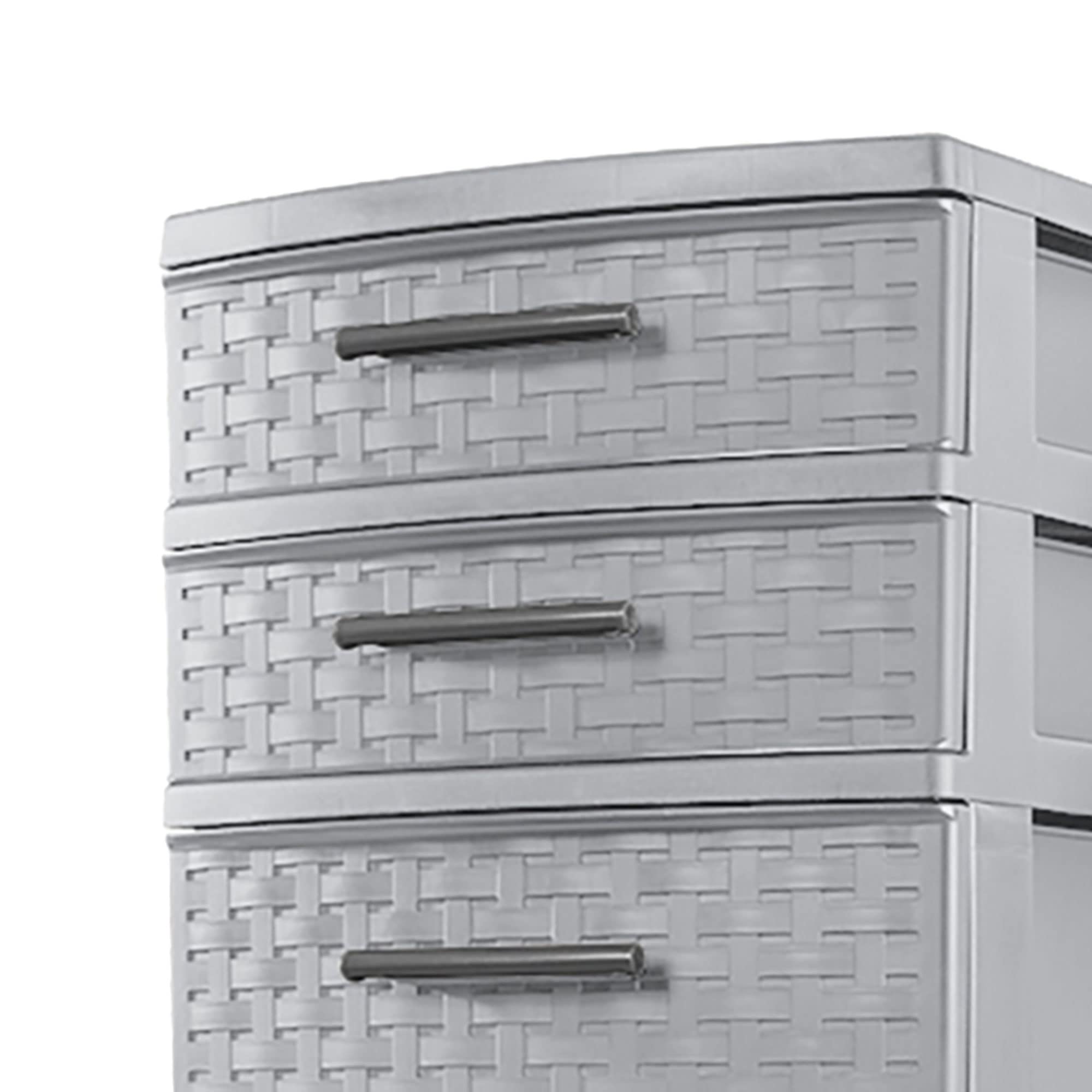 sterilite-4-drawer-organizer-storage-tower-with-medium-weave-drawer-fronts-and-e image 5