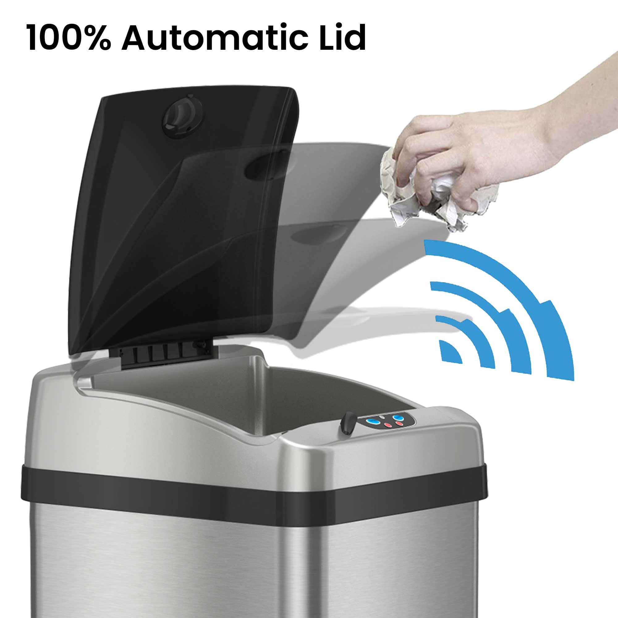 itouchless-13-gallon-automatic-touchless-sensor-kitchen-garbage-can-stainless-st image 2