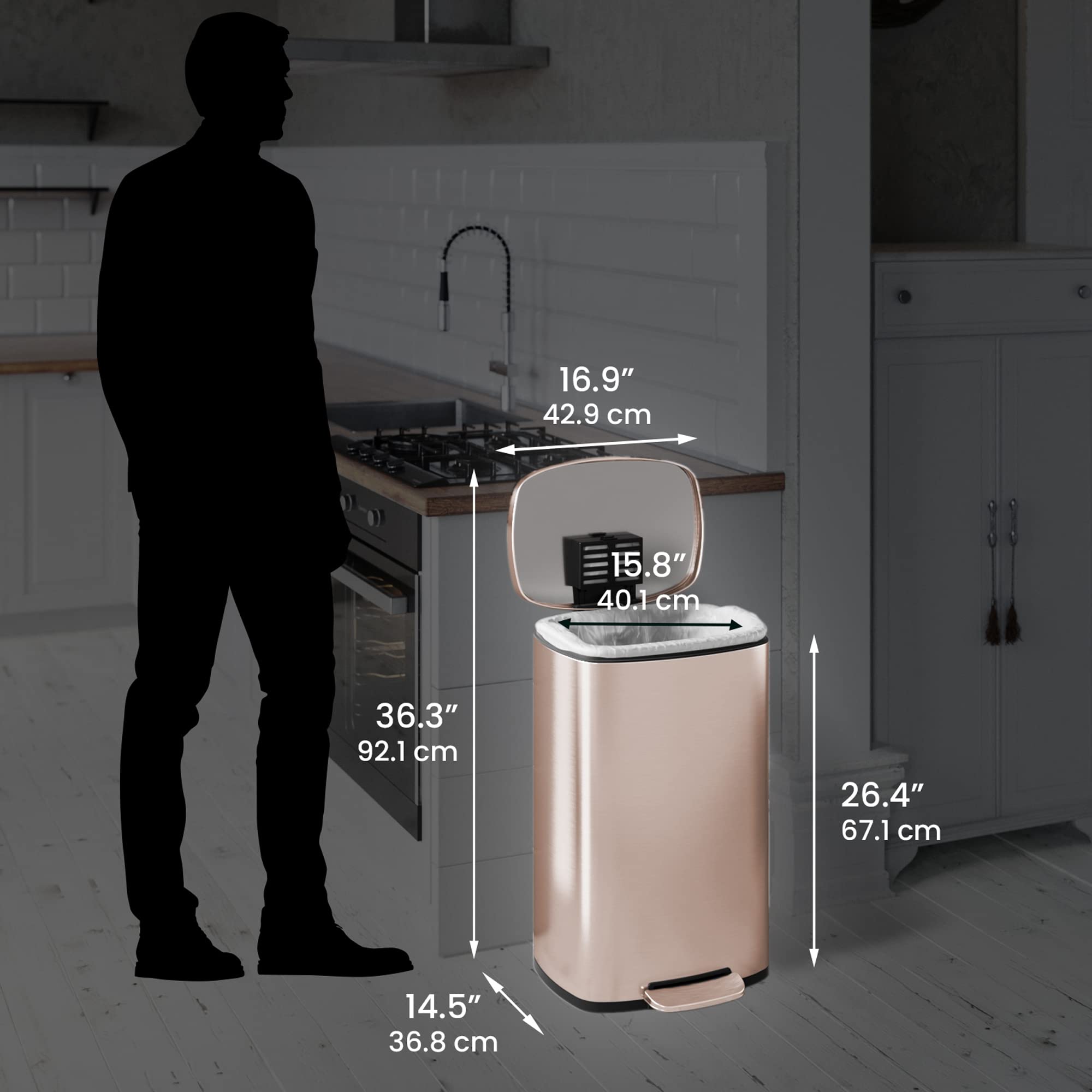 itouchless-softstep-13-2-gallon-step-kitchen-trash-can-with-odor-filter-stainles image 6