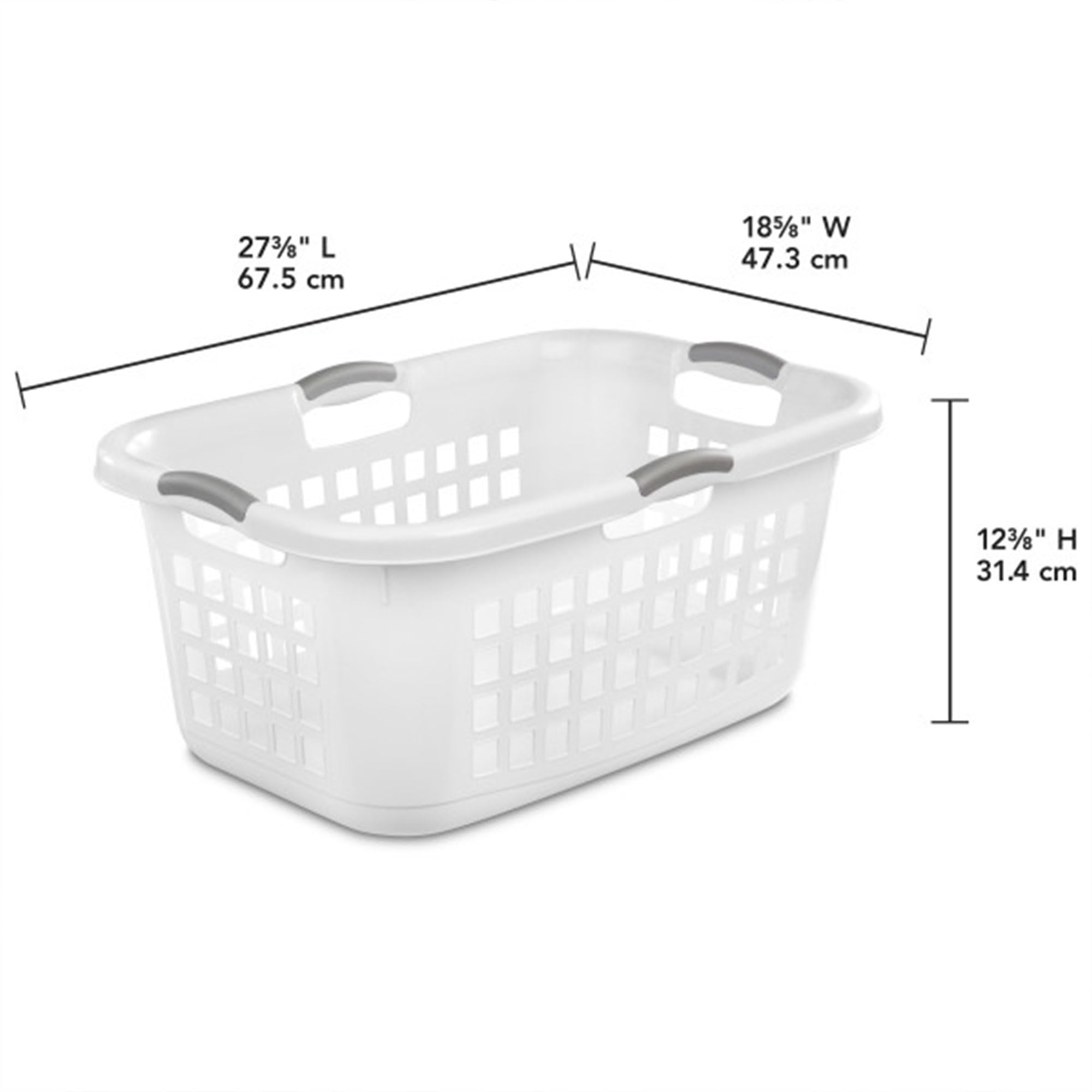 sterilite-6-pack-plastic-laundry-basket-with-comfort-grip-handles-2-bushel-white image 2