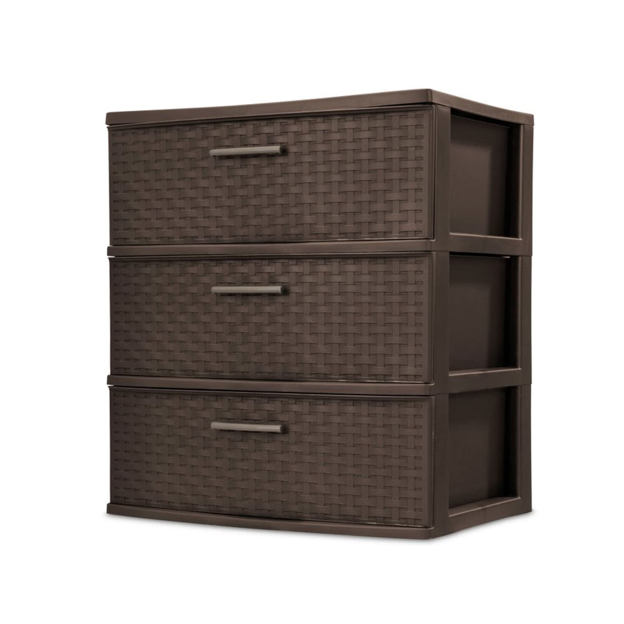 sterilite-25306p01-3-drawer-espresso-tower-wide-weave-organization-cart-for-visi image 1
