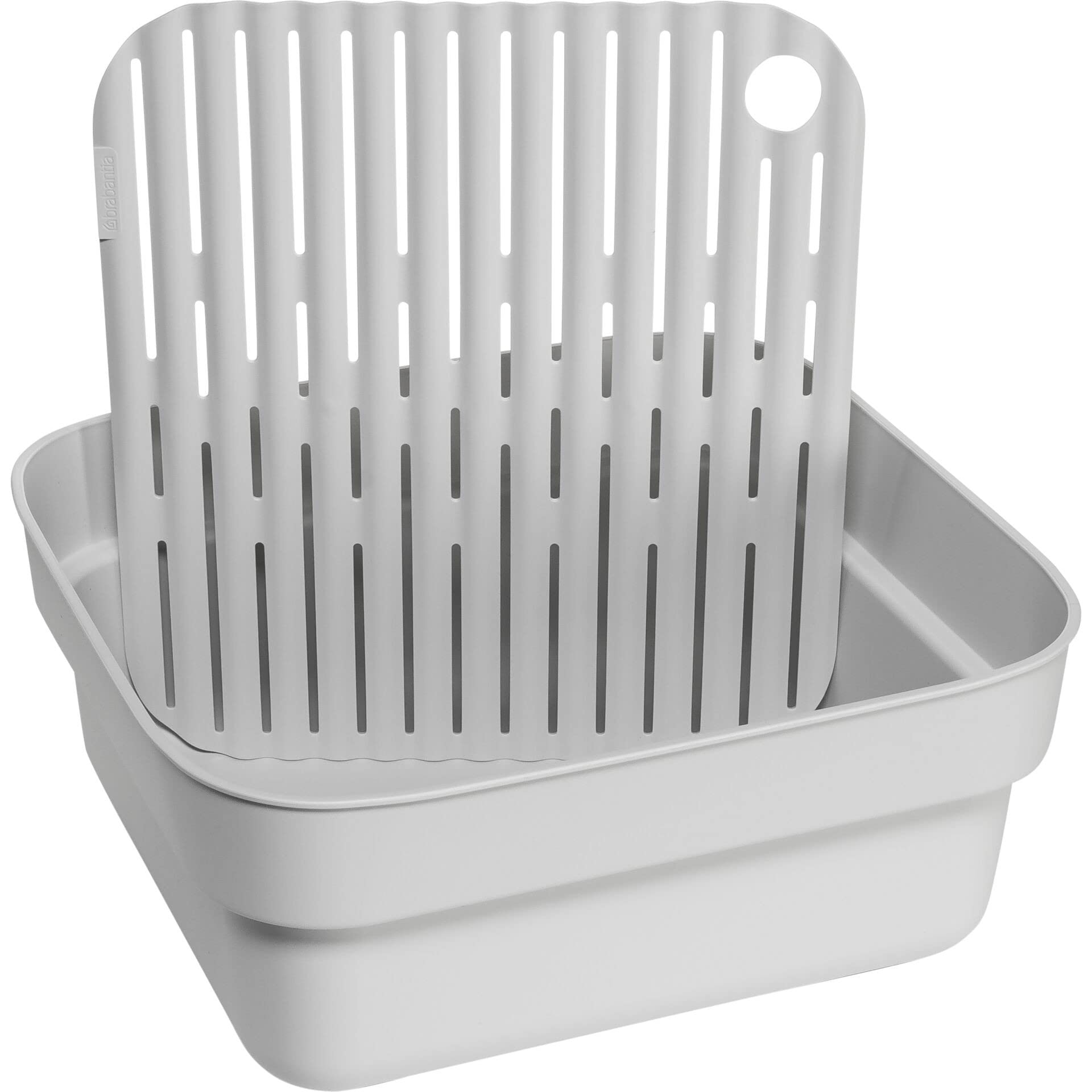 brabantia-sinkside-washing-up-bowl-with-removable-draining-tray-light-gray-fits- image 3