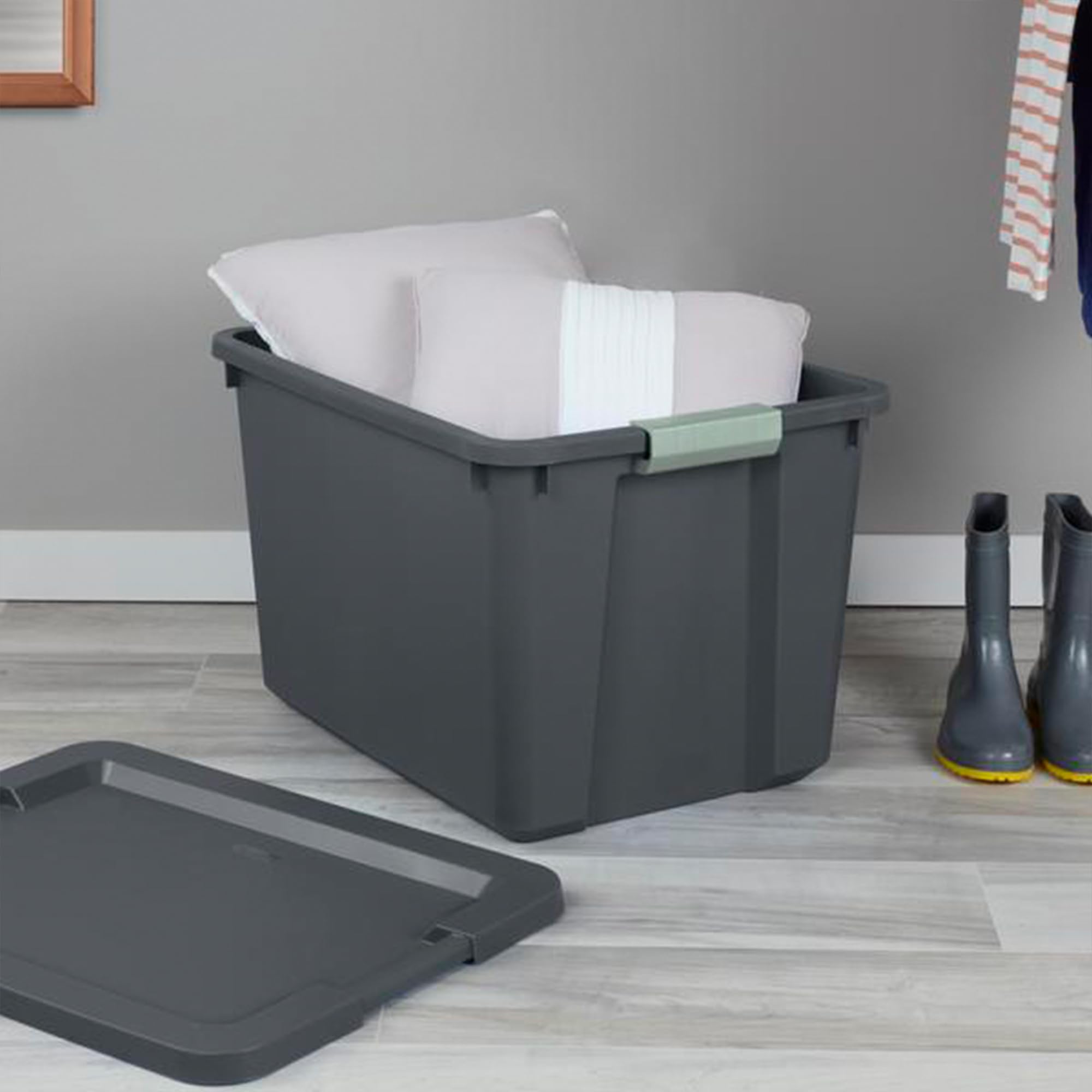 sterilite-6-pack-latch-tote-stackable-plastic-storage-bin-containers-20-gallon-g image 4