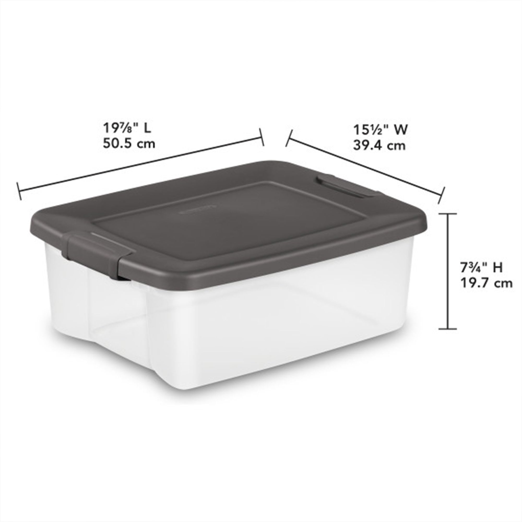 sterilite-shelftote-25-quart-clear-plastic-storage-bins-with-lids-12-pack-gray image 4
