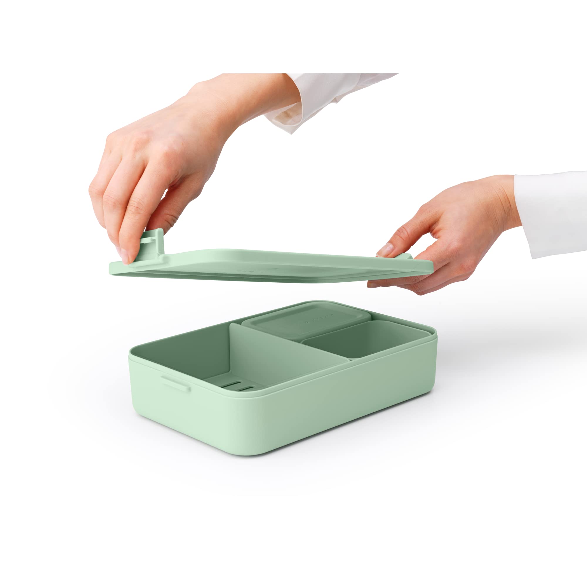 brabantia-make-take-bento-lunch-box-jade-green-2-compartments-with-lidded-pot-68 image 2