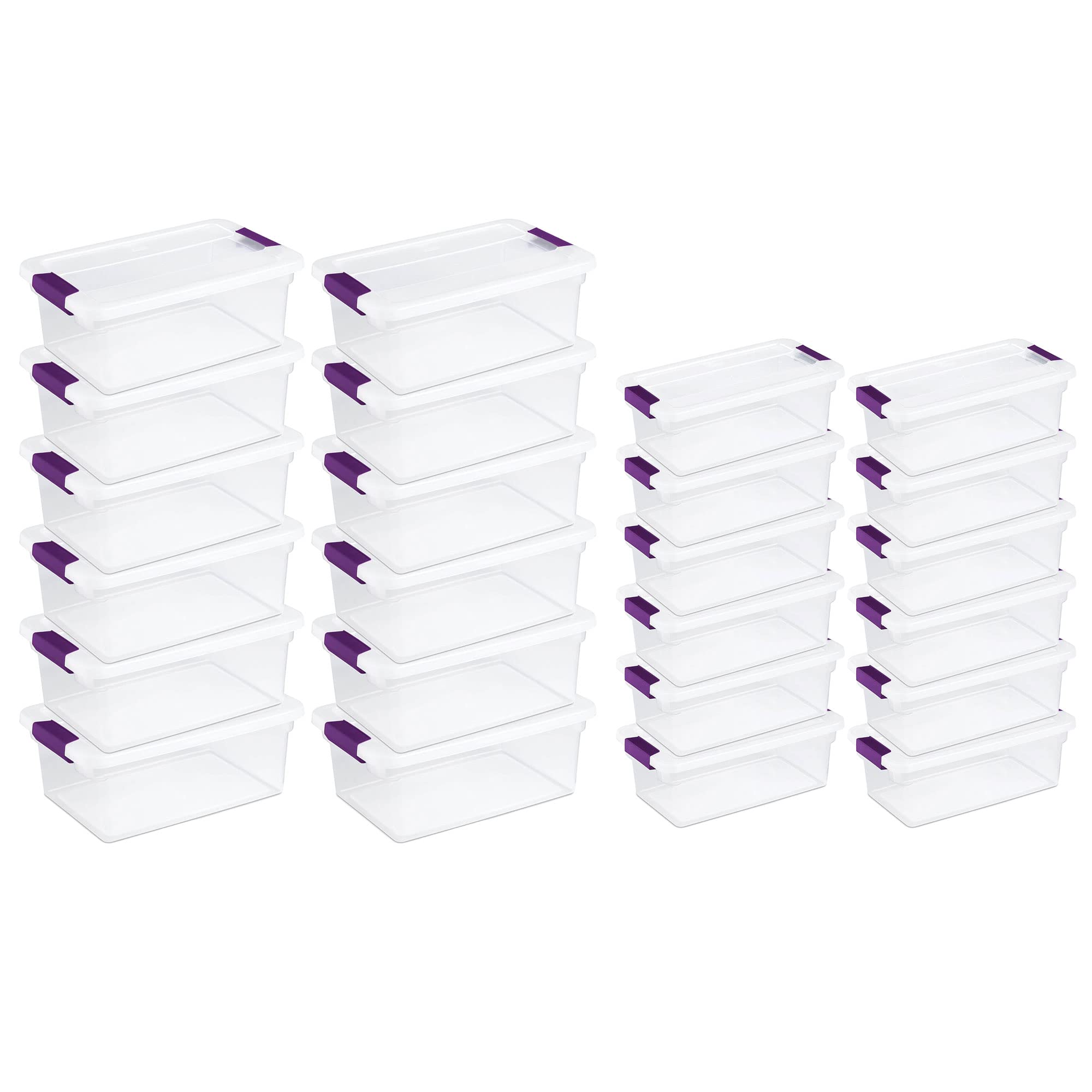 sterilite-15-quart-6-quart-clear-plastic-storage-totes-with-lids-24-pack image 2