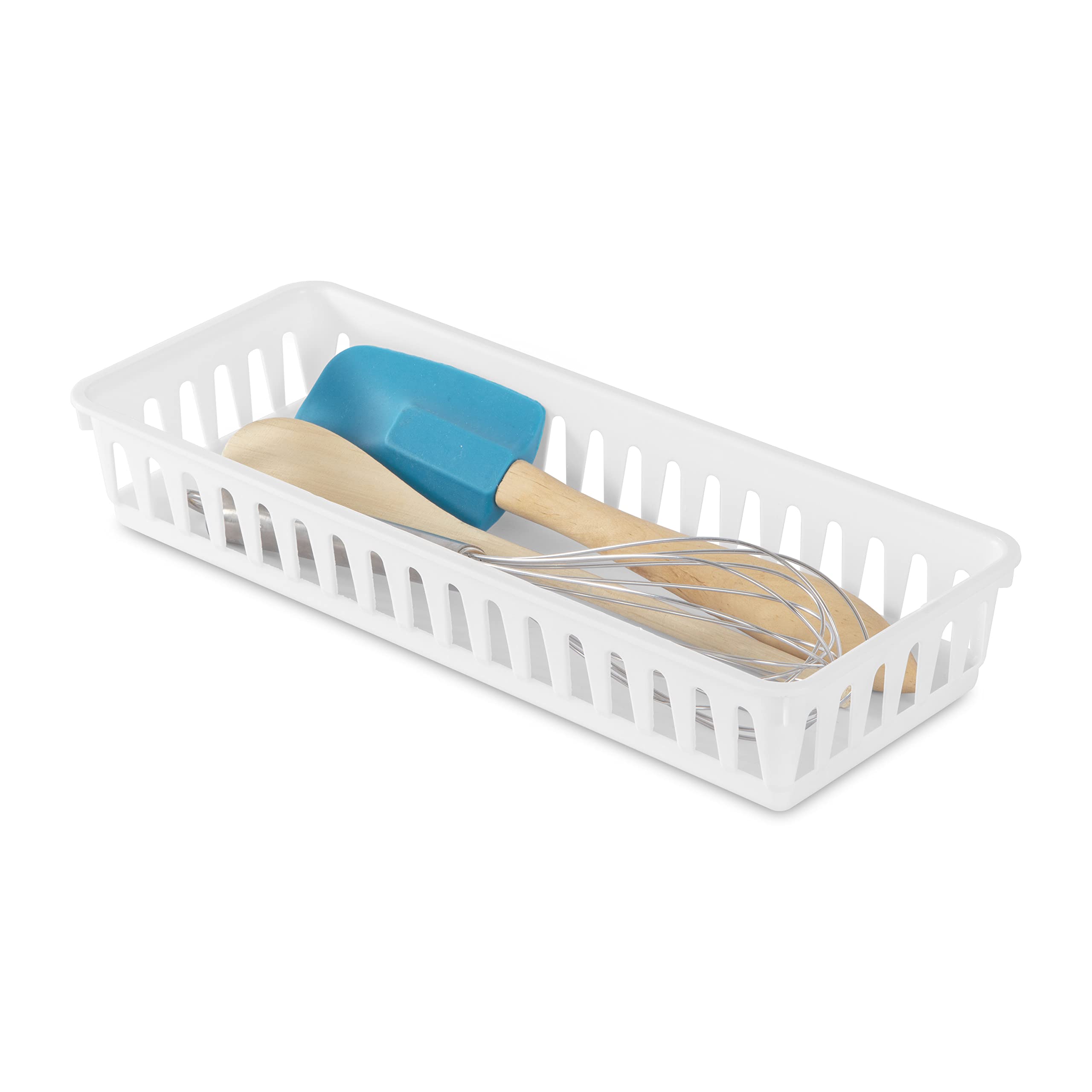sterilite-slim-storage-tray-24-pack-white-tight-weave-organizer-for-drawers-shel image 5
