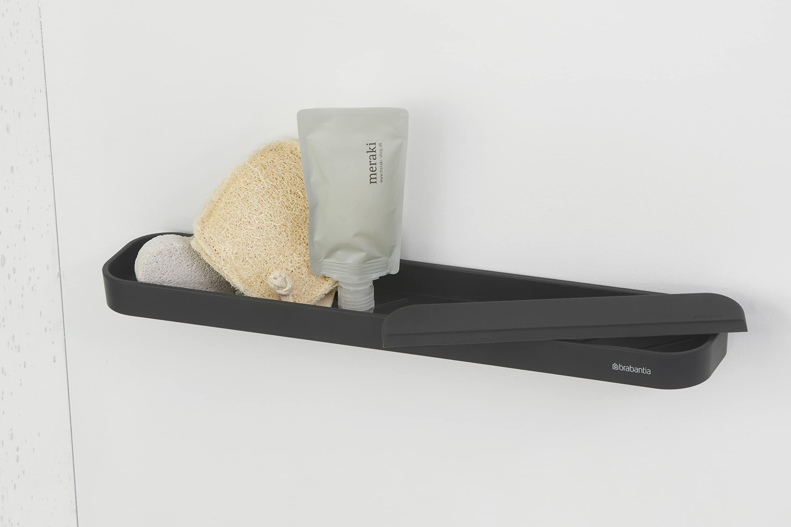 brabantia-mindset-wall-mounted-shower-shelf-squeegee-mineral-infinite-gray image 2