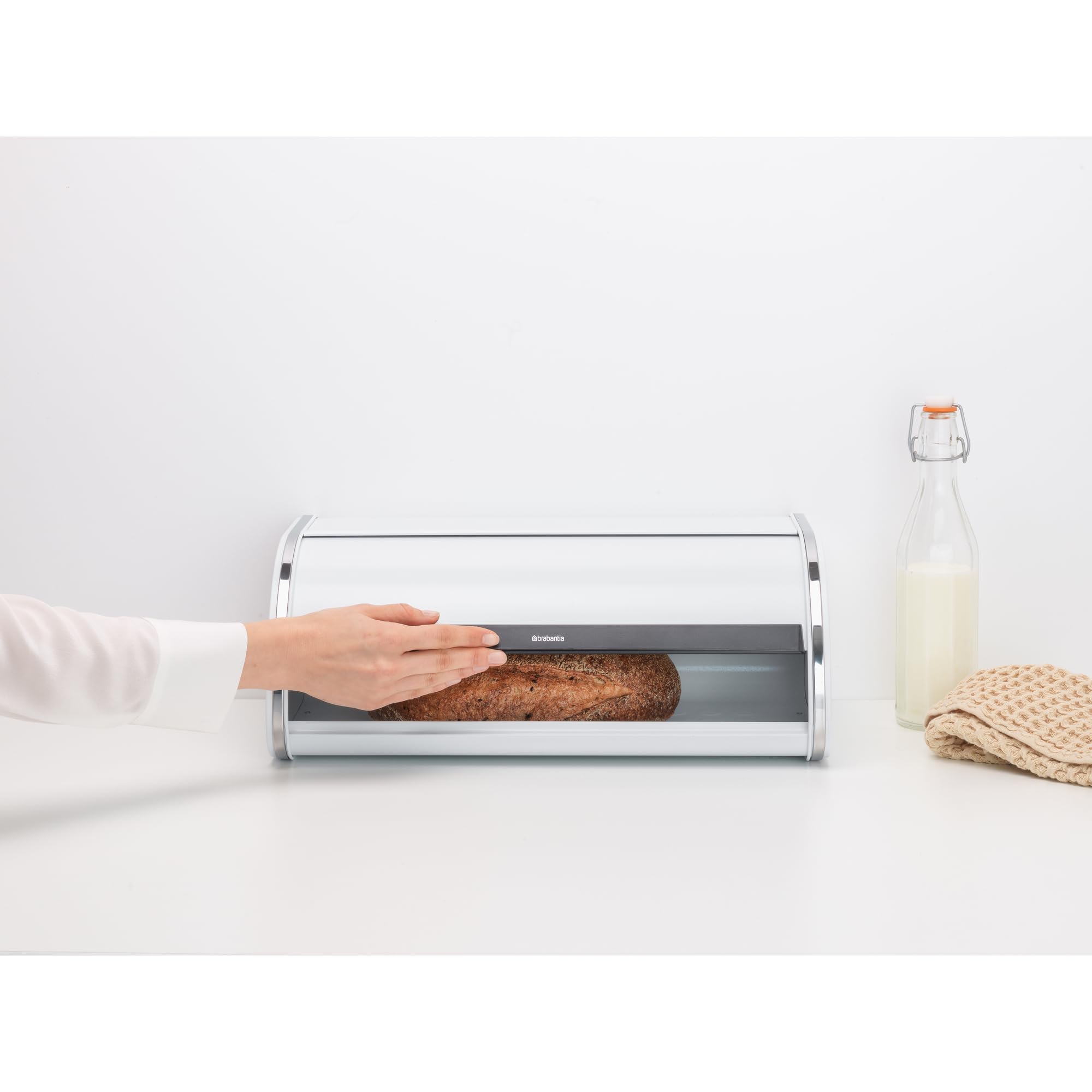 brabantia-roll-top-bread-box-large-white-metal-front-fits-2-loaves-magnetic-clos image 5