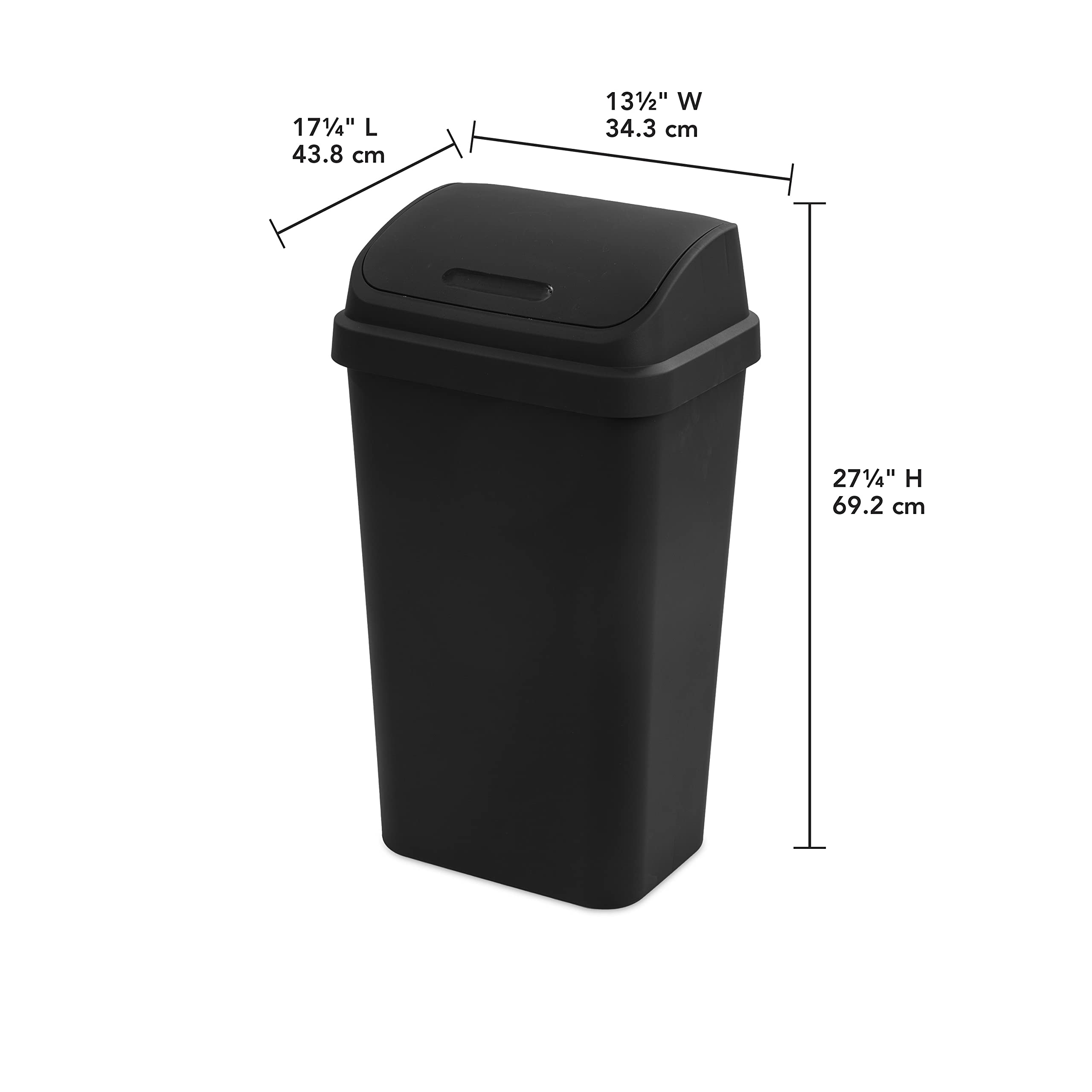 sterilite-13-gallon-swing-top-wastebasket-with-lid-black-4-pack image 2