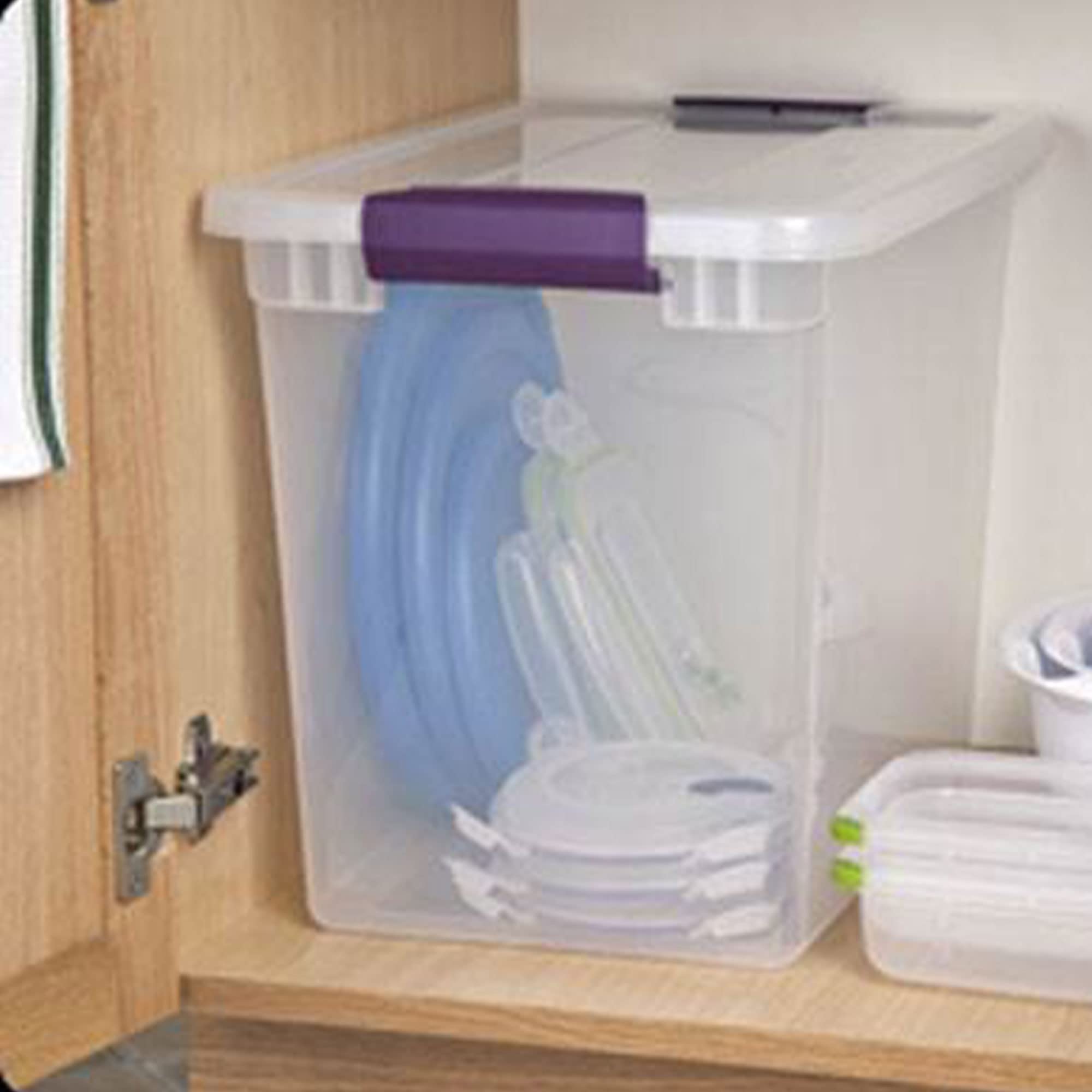 sterilite-27-quart-15-quart-clear-latch-lid-storage-totes-18-pack-6x27qt-12x15qt image 7