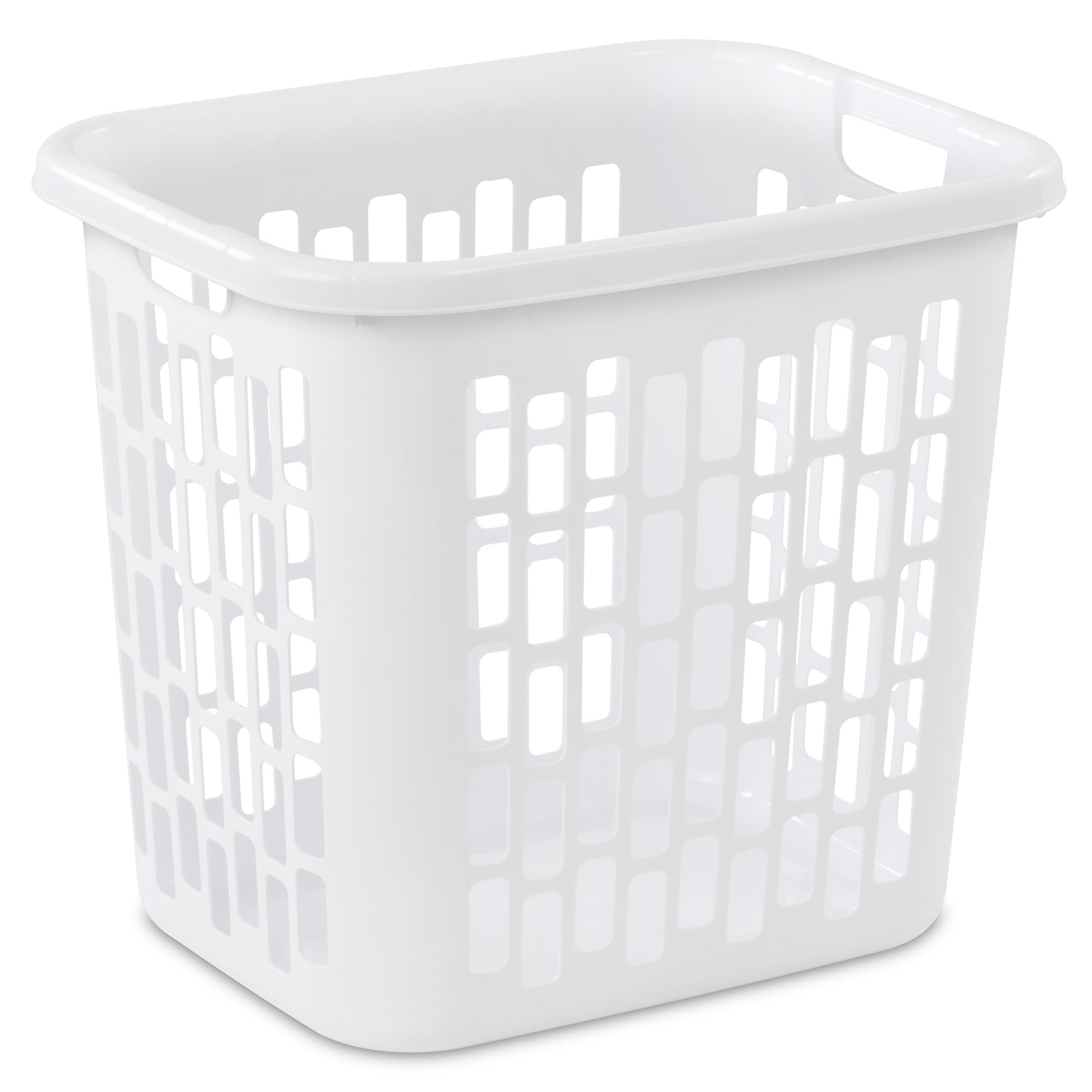 sterilite-easy-carry-laundry-hamper-4-pack-white-plastic-clothes-basket-with-ven image 1