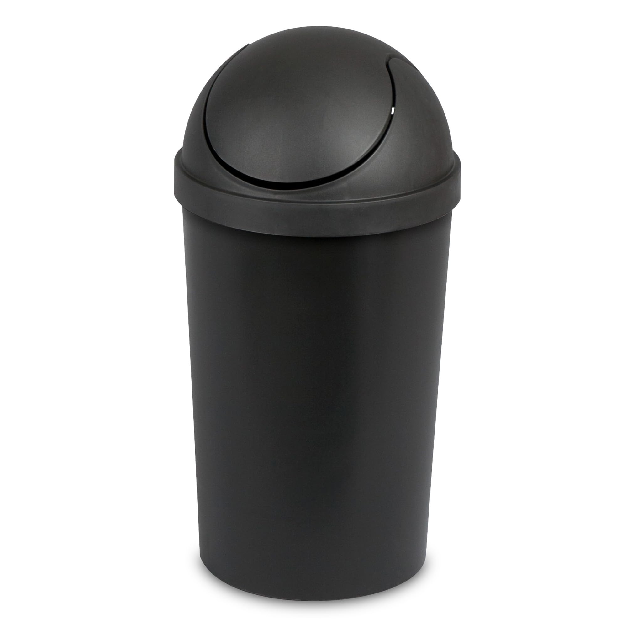 sterilite-3-gallon-round-swing-top-plastic-wastebasket-black-12-pack image 1