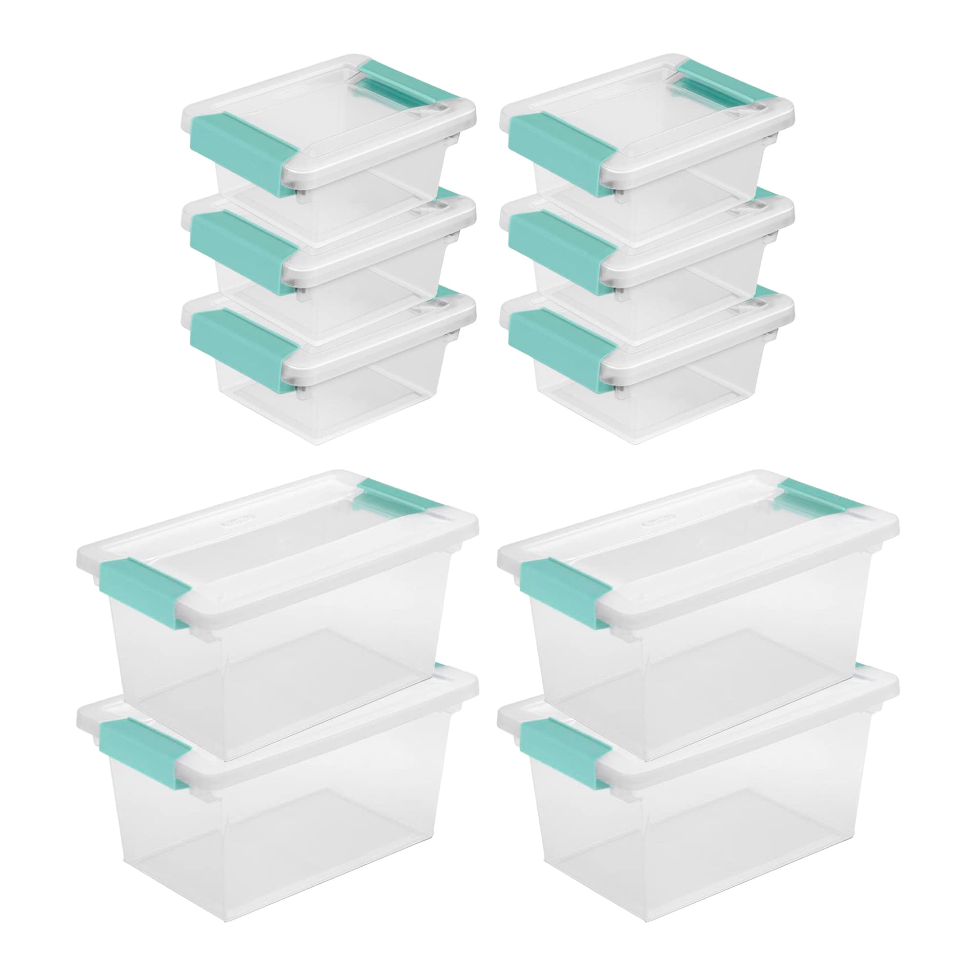 sterilite-10-pack-miniature-and-medium-clip-storage-boxes-with-latch-lids image 1
