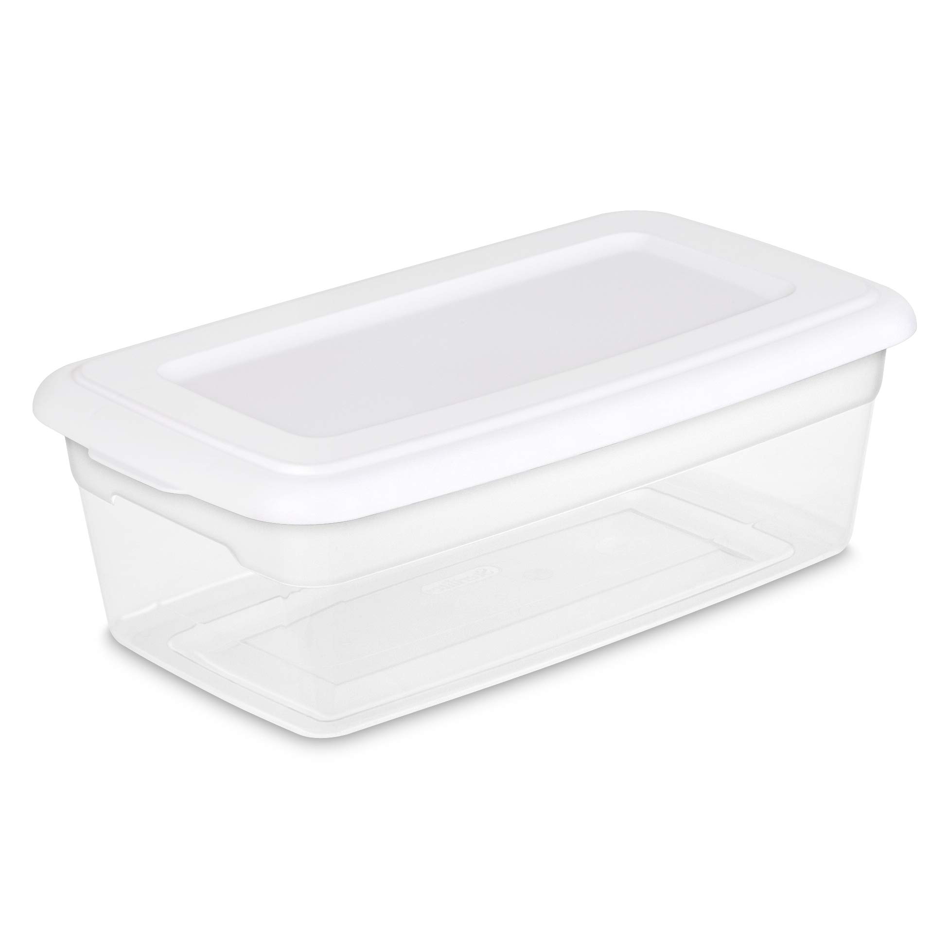 sterilite-6-quart-clear-storage-totes-with-white-lids-stackable-small-bins-36-pa image 1