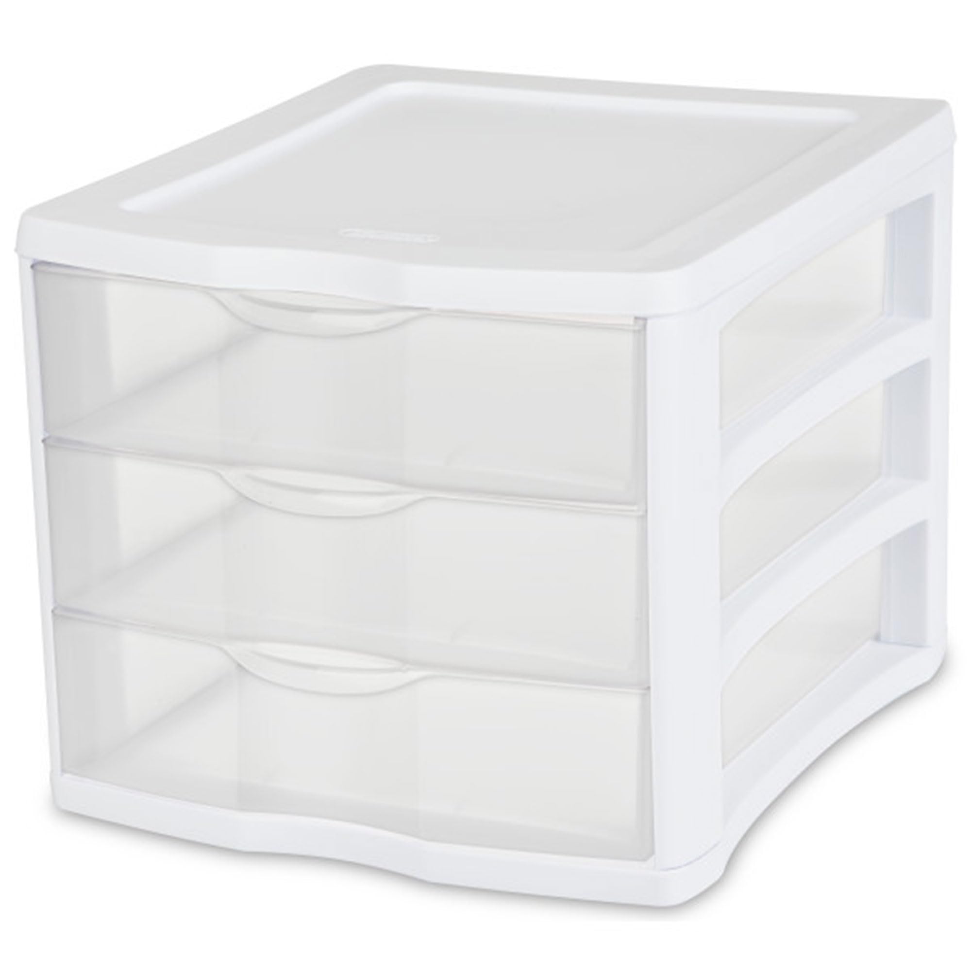 sterilite-3-drawer-organizer-unit-with-clear-drawers-and-white-frame-4-pack-stac image 6