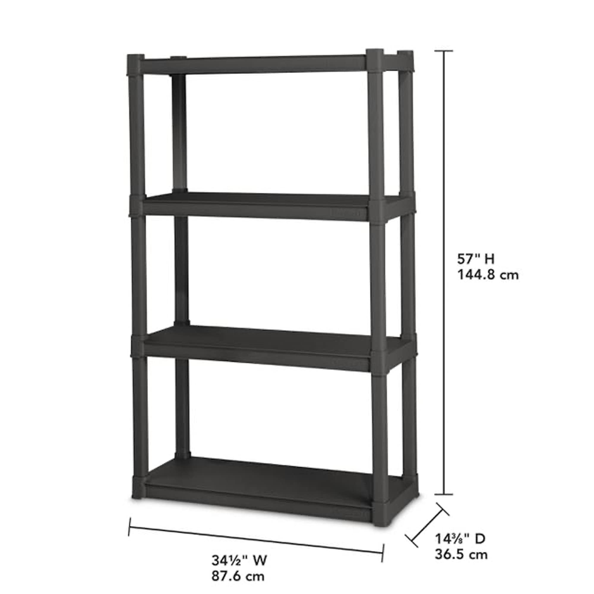 sterilite-2-pack-heavy-duty-plastic-storage-shelves-4-shelf-shelving-unit-gray-g image 3