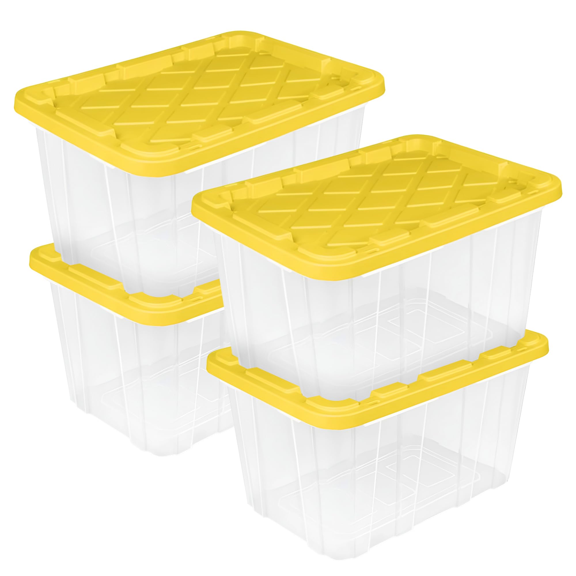 sterilite-27-gallon-industrial-storage-box-with-lids-4-pack-yellow image 1