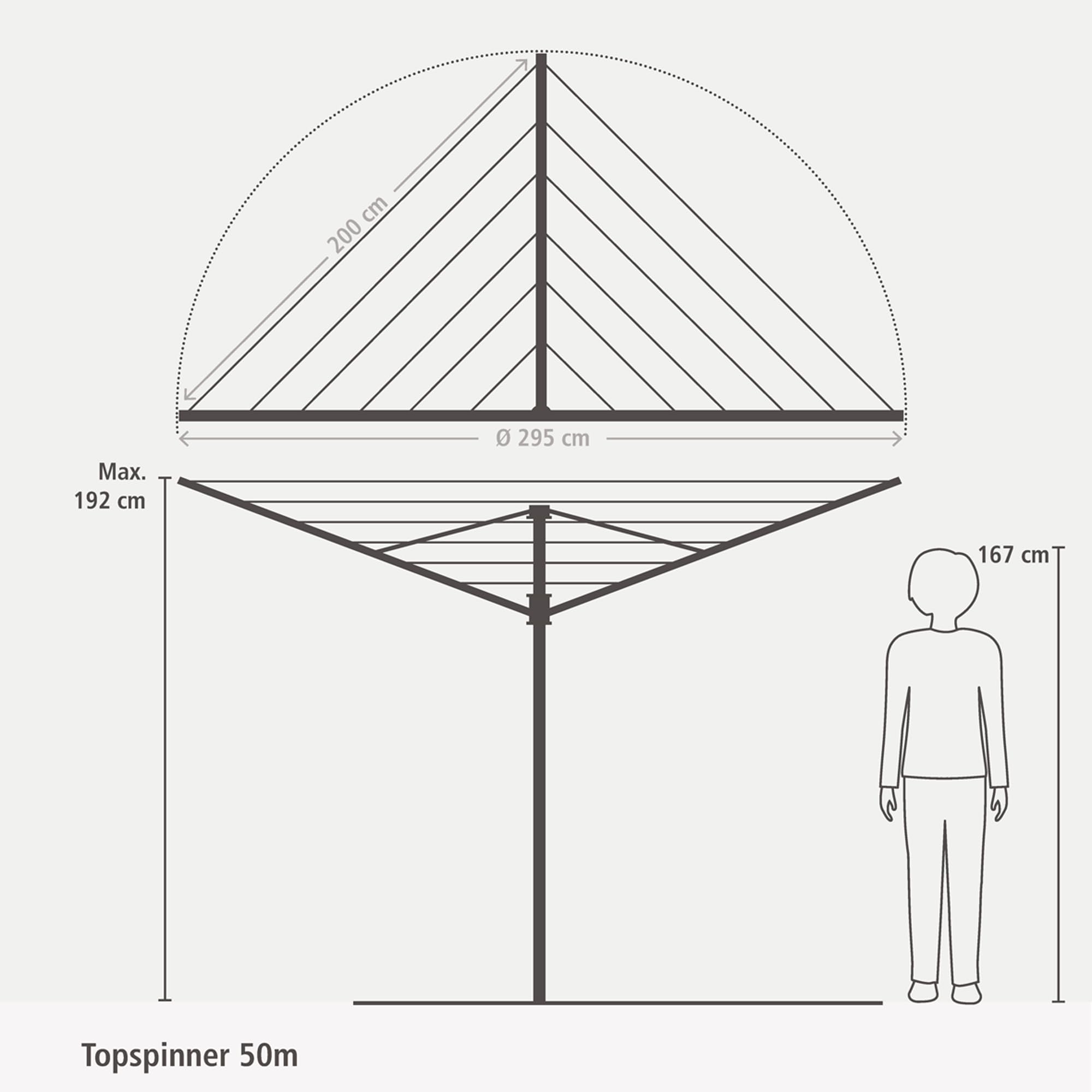 brabantia-topspinner-4-arm-rotary-clothesline-with-ground-spike-164-ft-drying-sp image 7