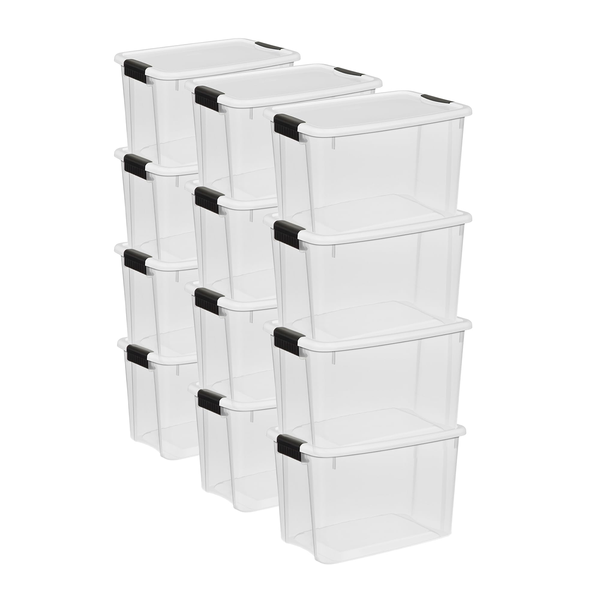 sterilite-12-pack-30-quart-ultra-latch-boxes-with-latching-lids-clear-plastic image 1