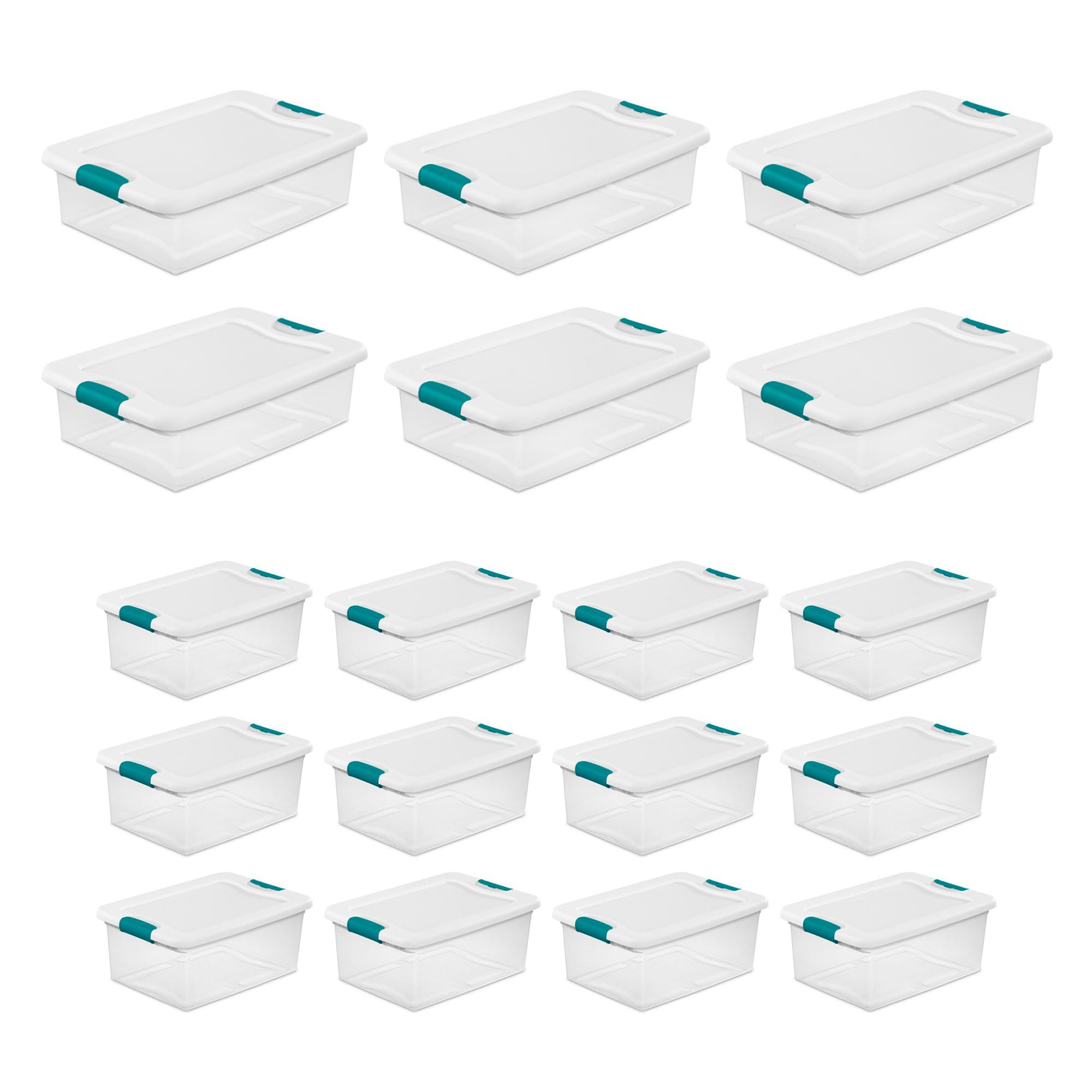 sterilite-32-quart-15-quart-latch-lid-storage-container-tote-set-6-large-12-smal image 1