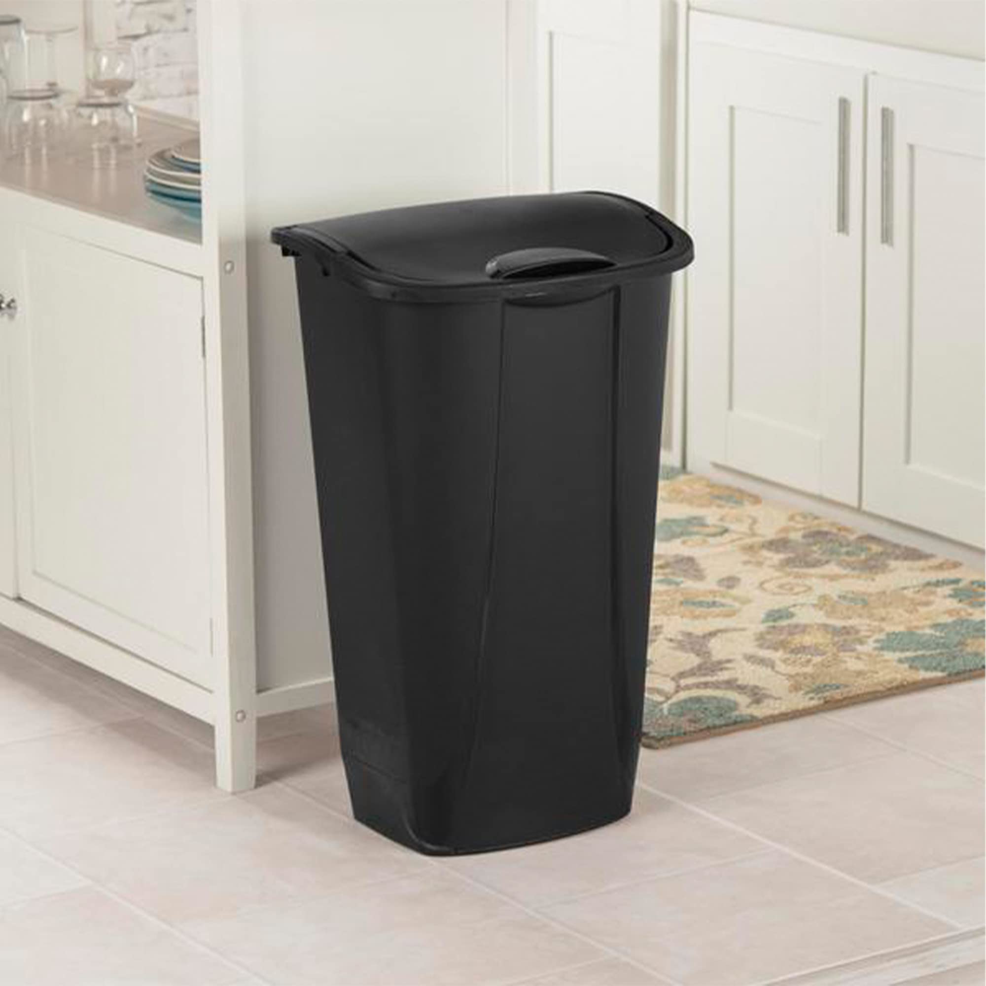sterilite-11-gallon-swingtop-wastebasket-12-pack-heavy-duty-plastic-trash-can-wi image 6
