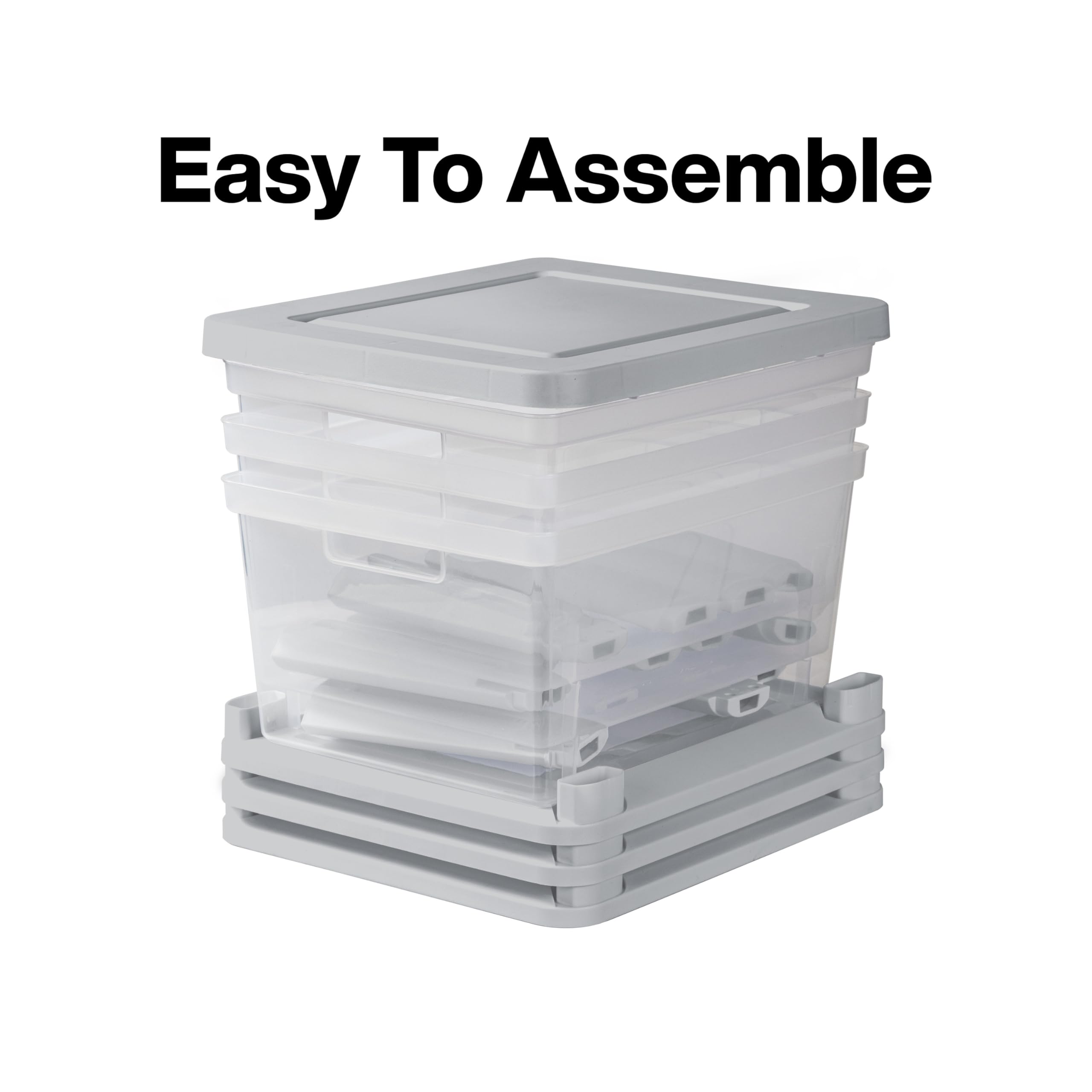 sterilite-3-drawer-storage-tower-with-clear-drawers-gray-1-pack image 5