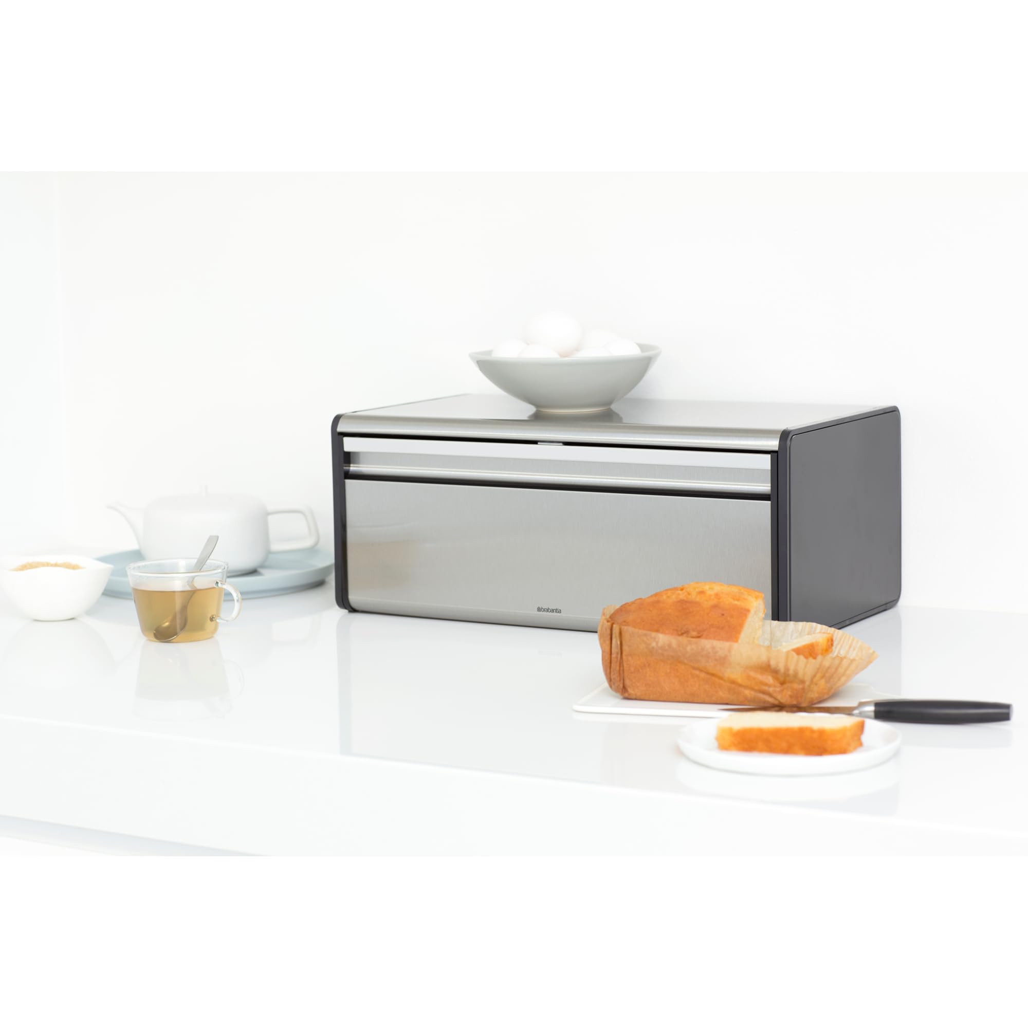 brabantia-rectangular-fall-front-bread-box-matt-steel-large-capacity-with-magnet image 7