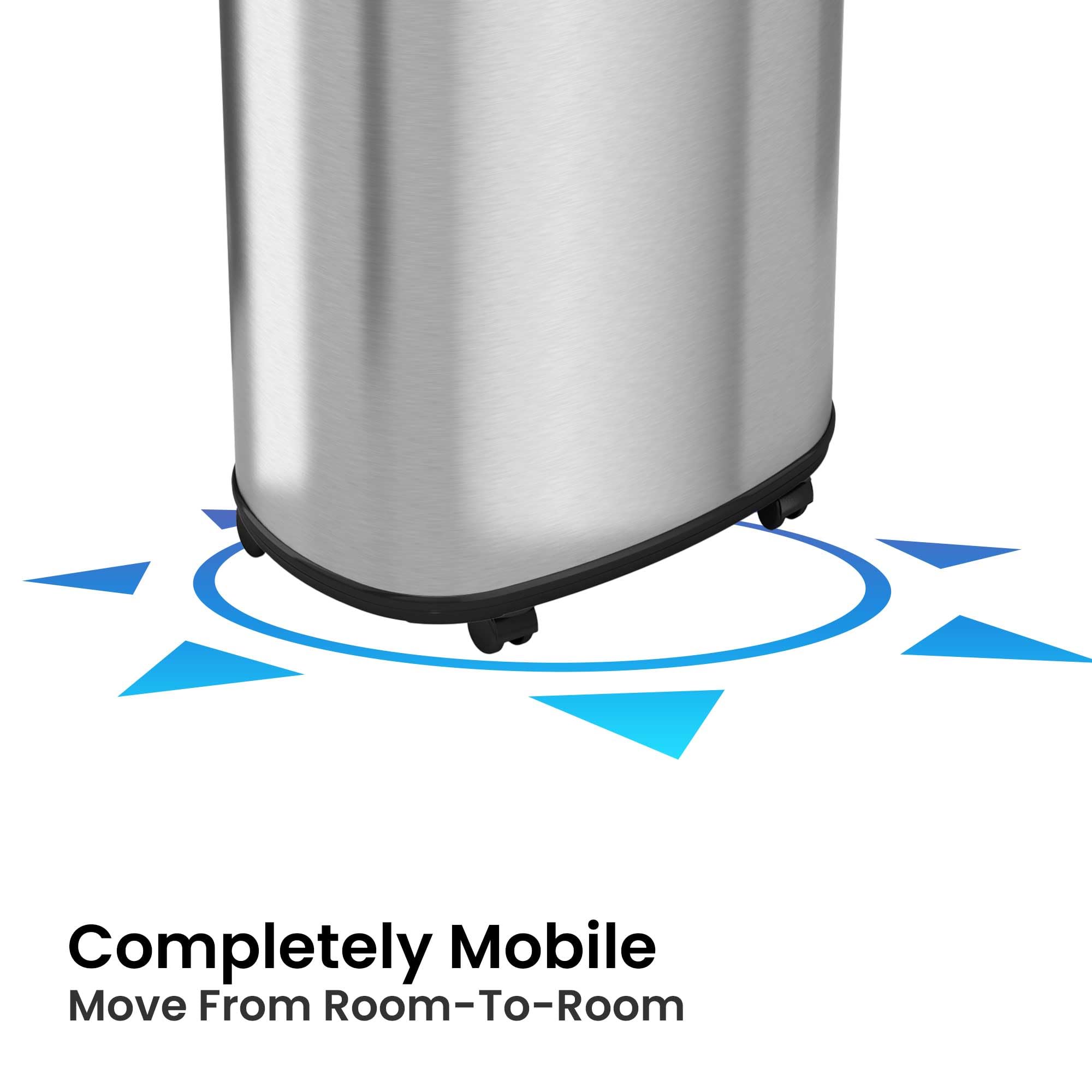 itouchless-16-gallon-open-top-kitchen-trash-can-recycling-bin-with-wheels-and-du image 2