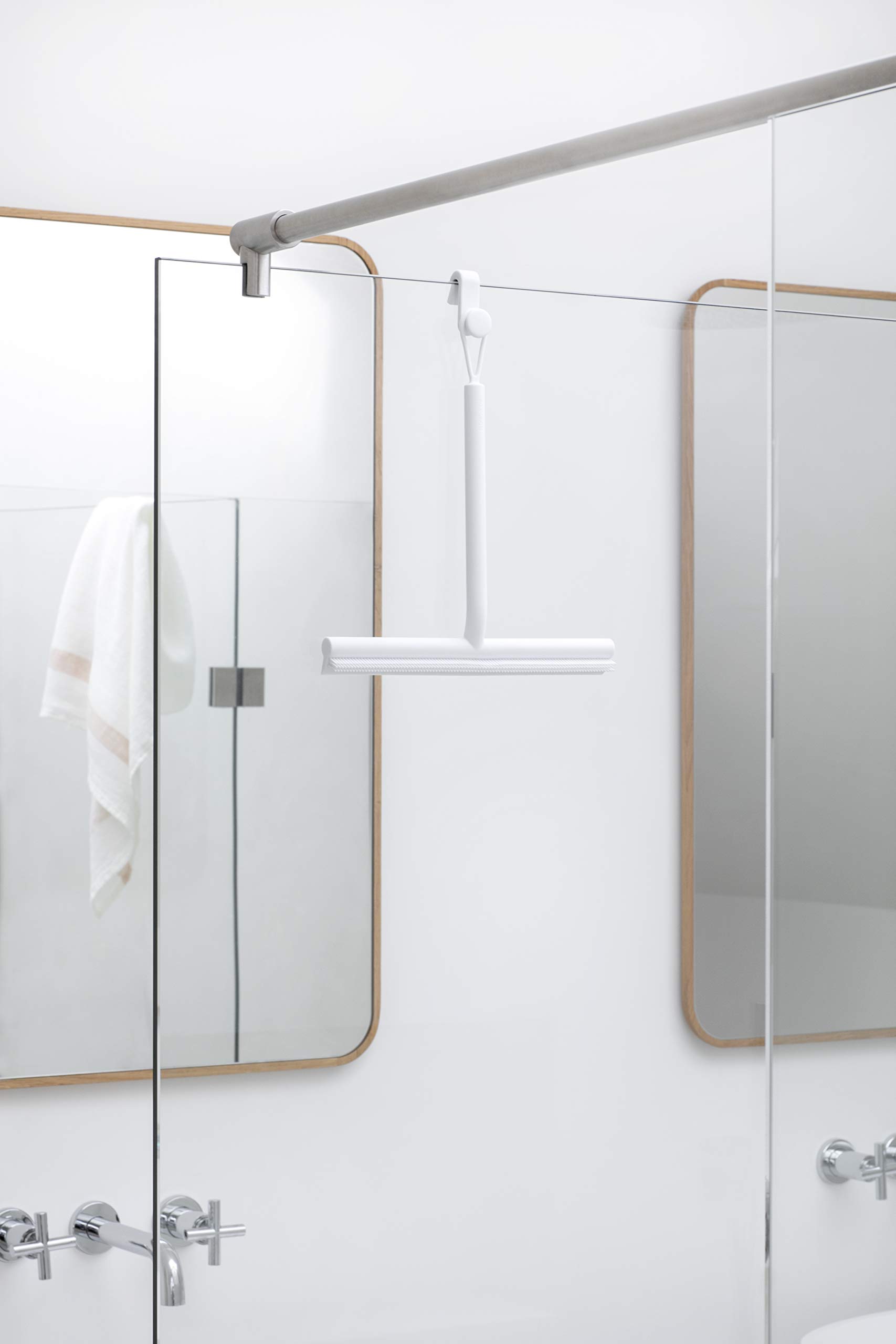 brabantia-renew-silicone-shower-squeegee-with-hook-dual-sided-brush-wiper-for-st image 2