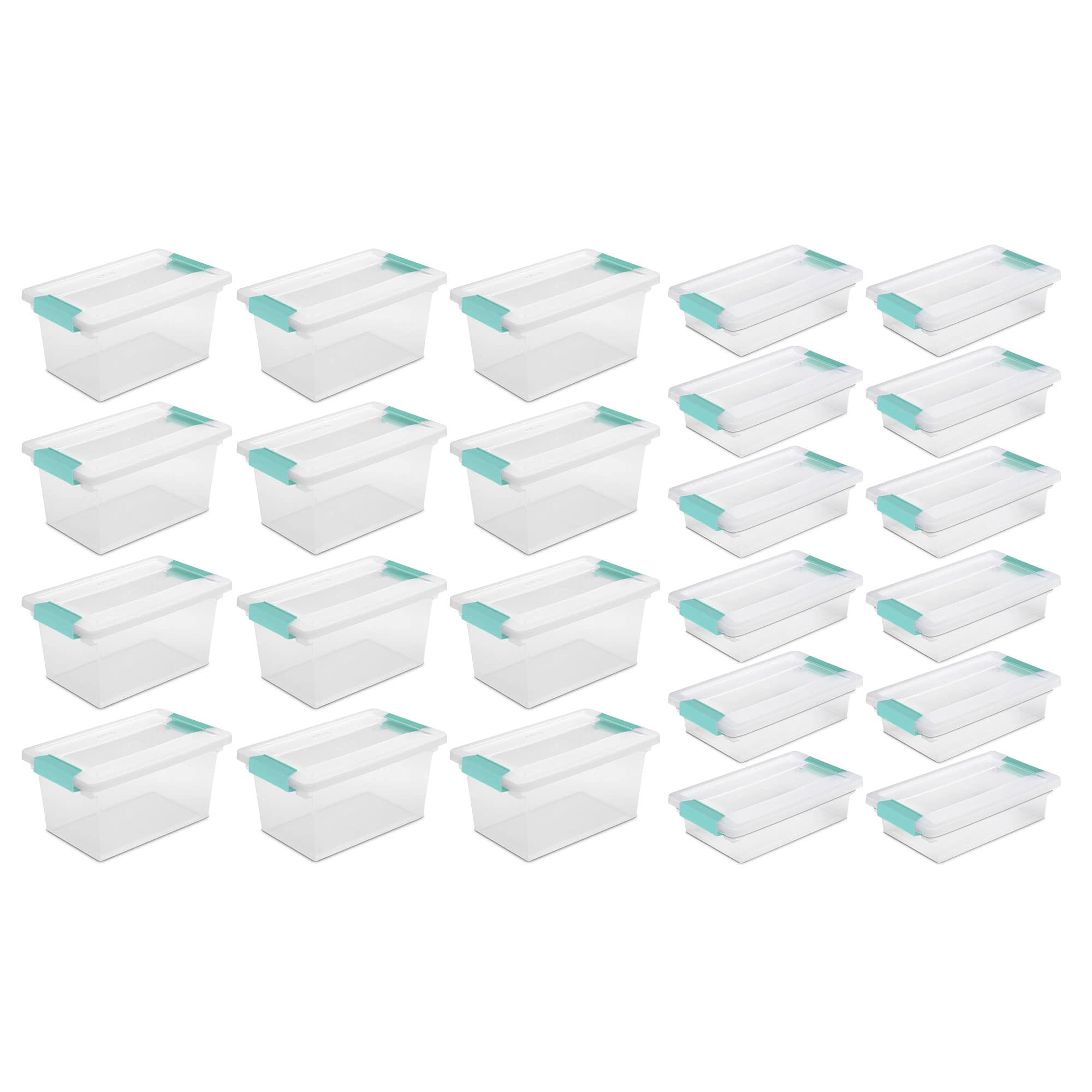 sterilite-medium-and-small-clip-latch-lid-storage-container-totes-12-12-pack-24- image 1