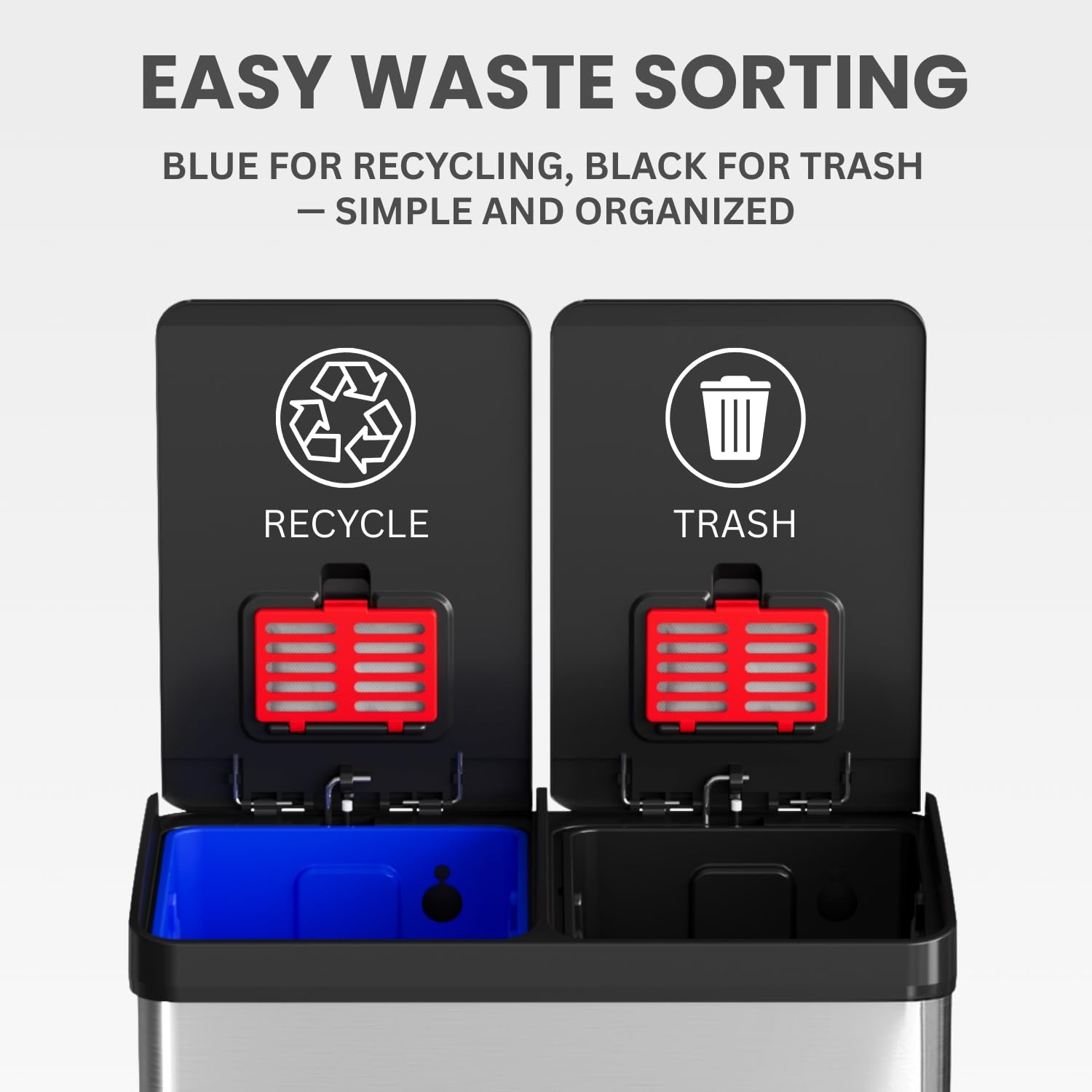 itouchless-60-liter-16-gallon-dual-compartment-step-trash-can-recycling-bin-stai image 3