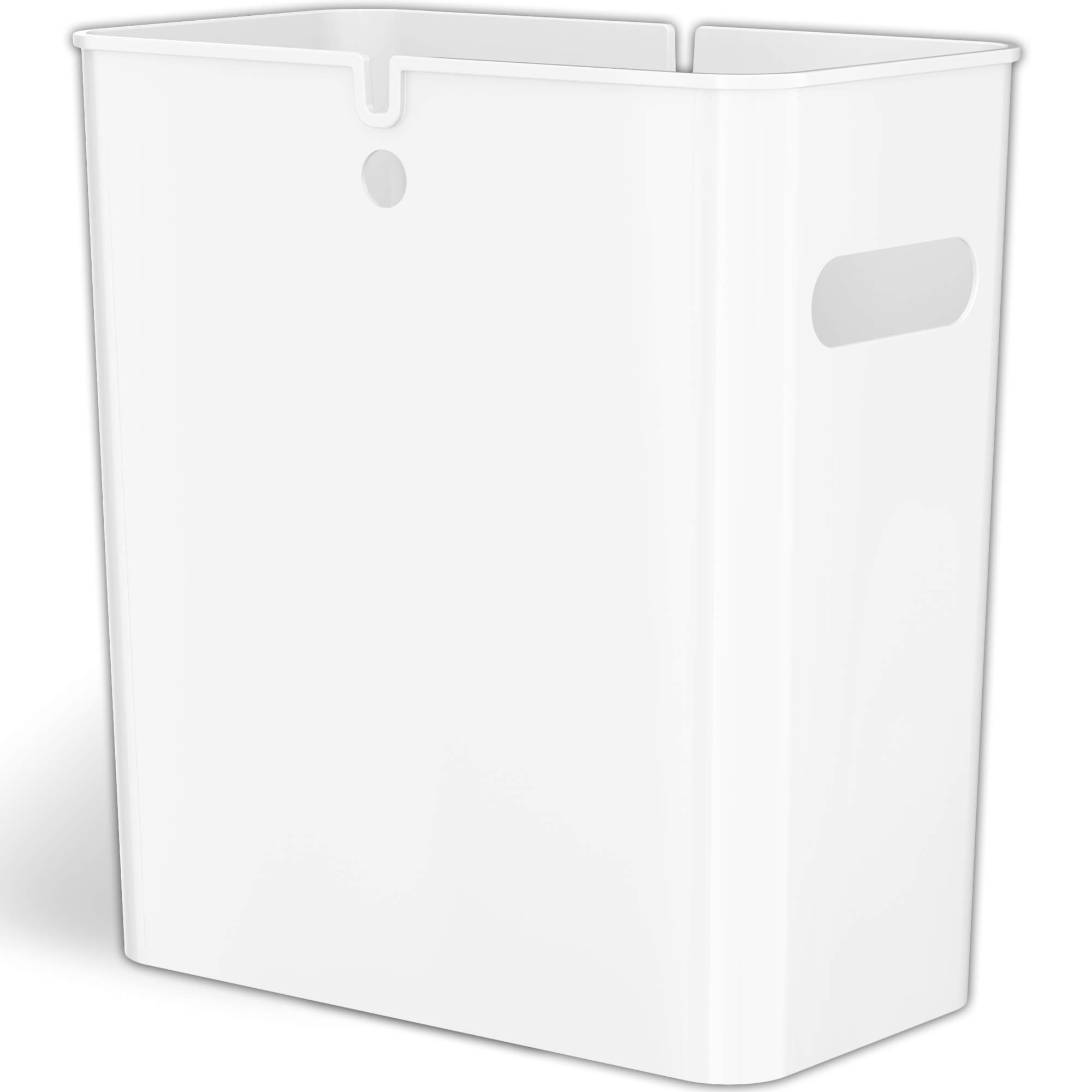 itouchless-slimgiant-4-2-gallon-slim-garbage-bin-with-handles-white image 1