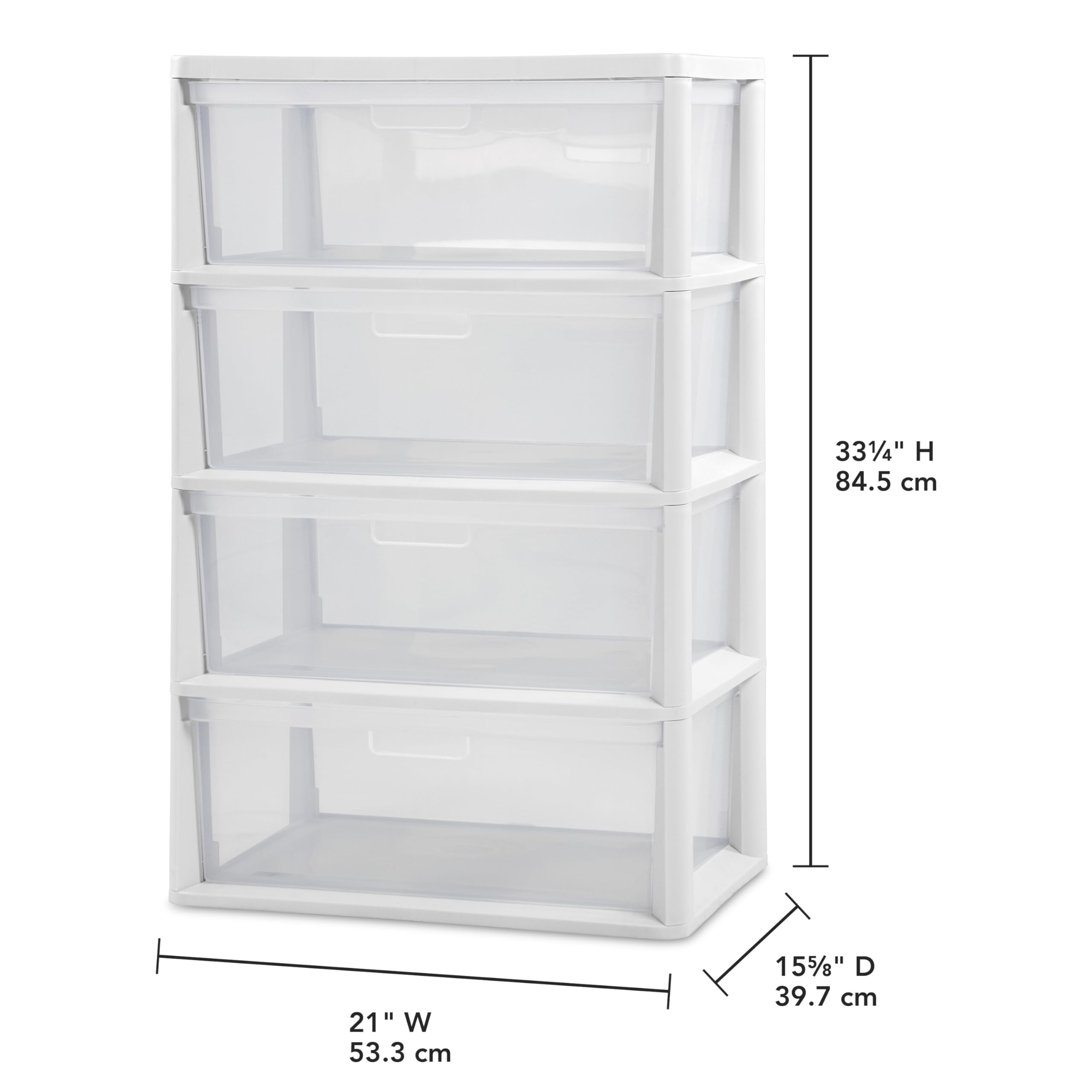 sterilite-wide-4-drawer-storage-tower-plastic-bin-drawers-with-handles-white-wit image 3