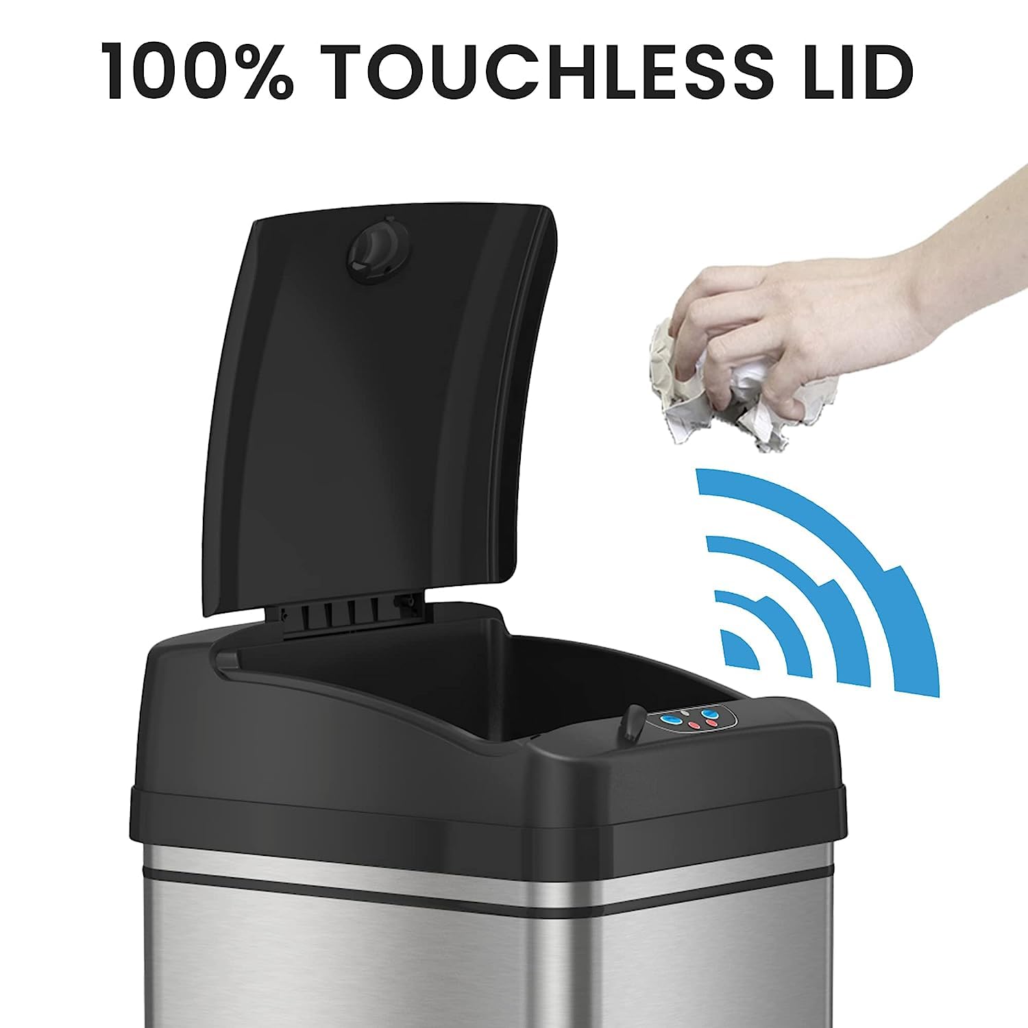 itouchless-touchless-trash-can-combo-pack-13-gal-2-5-gal-stainless-steel-odor-co image 2