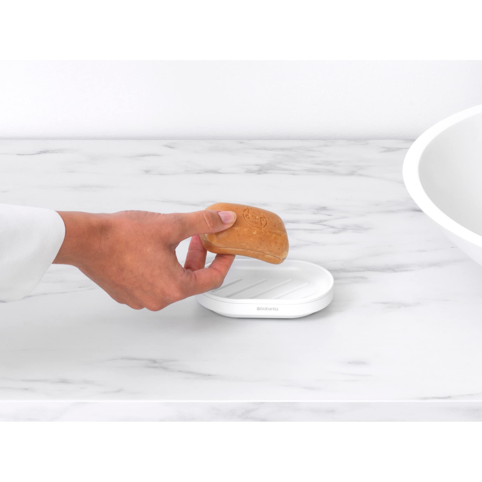 brabantia-mindset-soap-dish-mineral-fresh-white-anti-rust-metal-non-slip-basin-s image 3