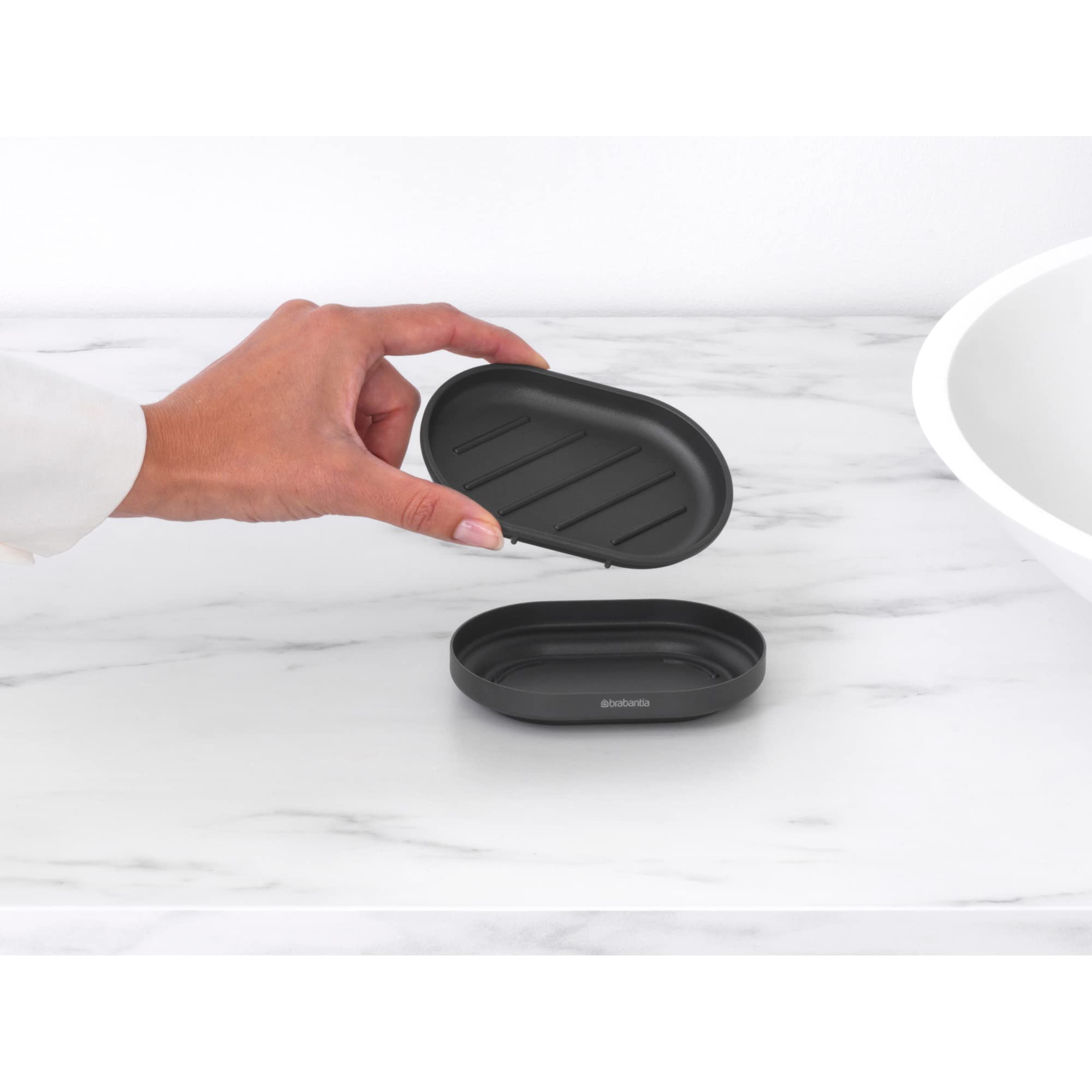 brabantia-mindset-soap-dish-mineral-infinite-gray-anti-rust-metal-soap-tray image 4