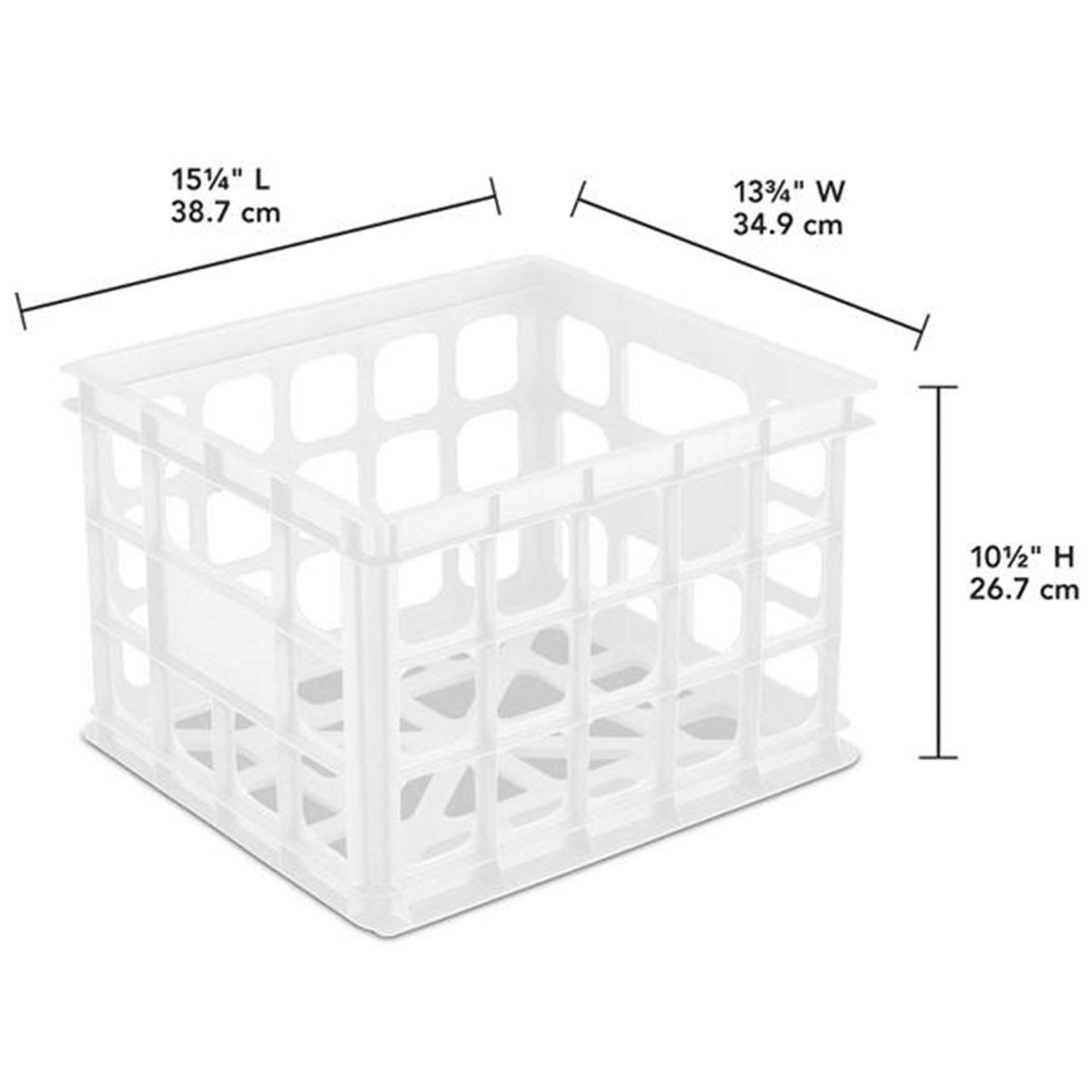 sterilite-storage-crates-6-pack-white-stackable-plastic-open-baskets-with-handle image 2