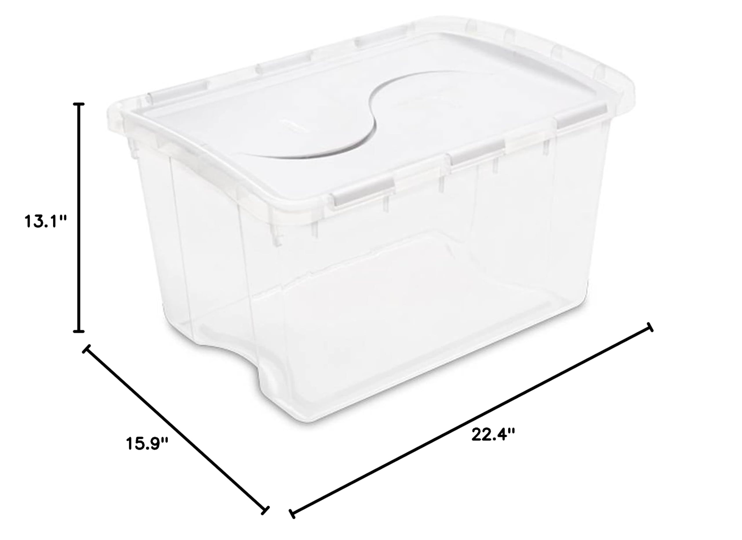 sterilite-48-quart-multipurpose-clear-storage-box-tote-with-secure-hinged-lid-30 image 8