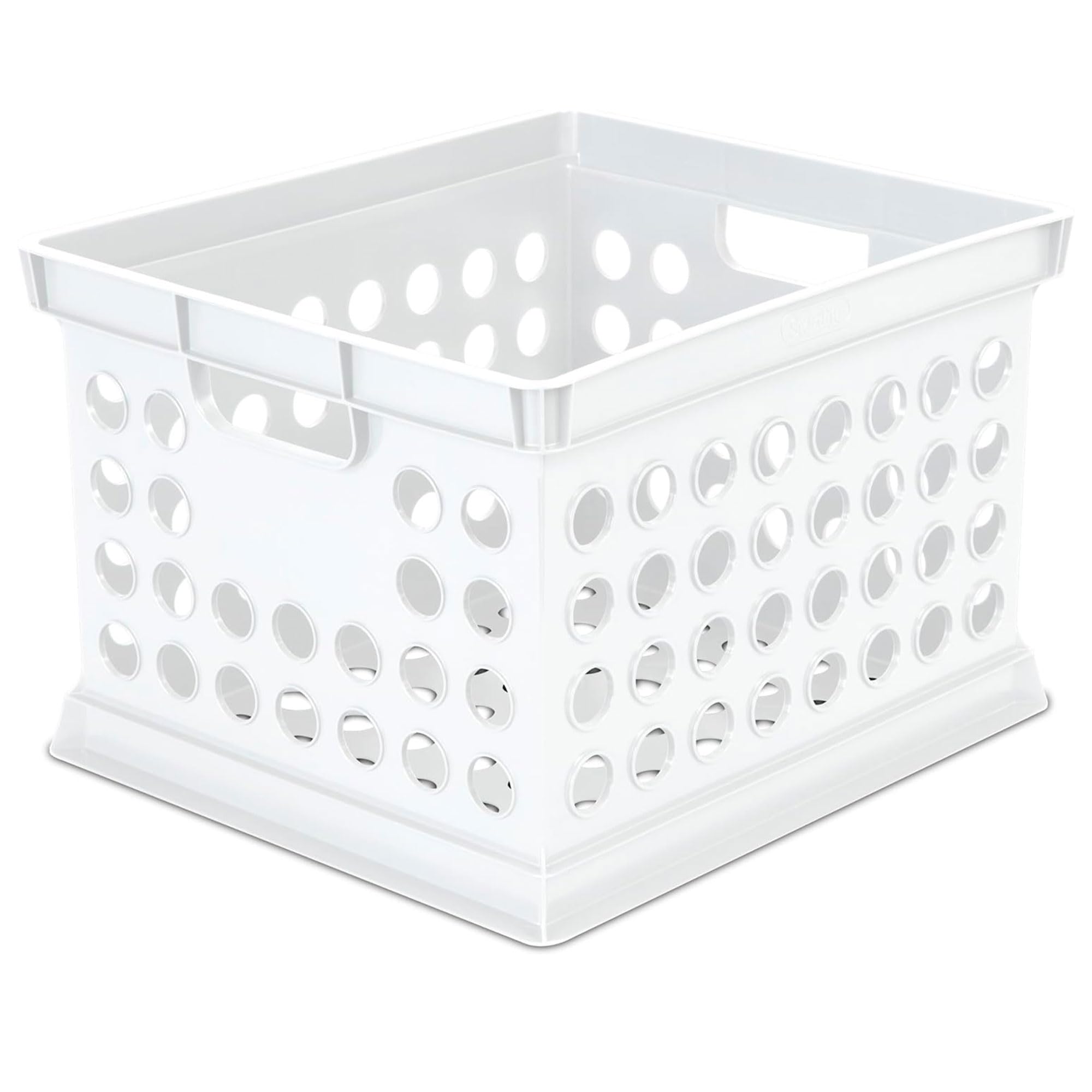 sterilite-storage-crate-with-handles-stackable-plastic-file-bin-white-6-pack image 1