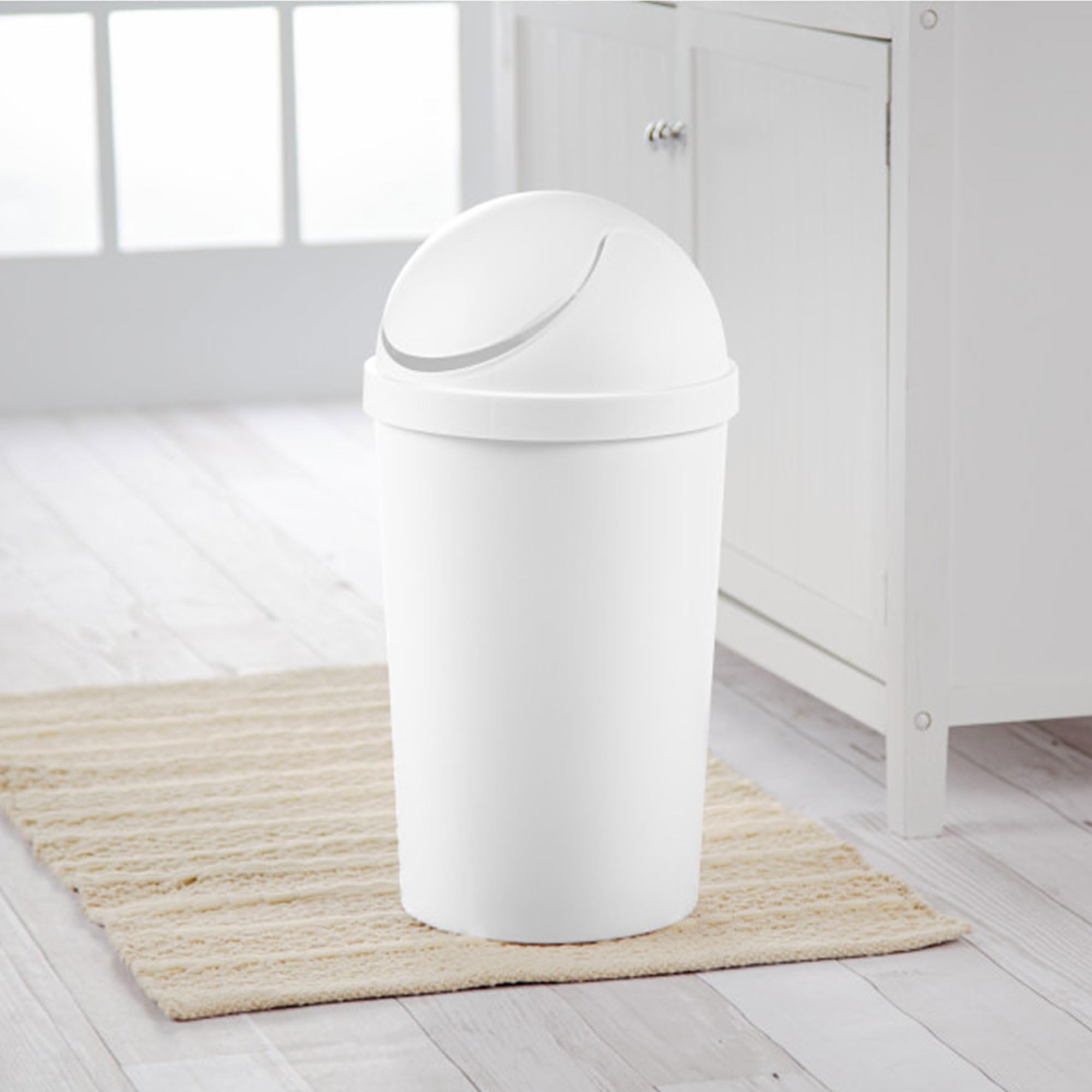 sterilite-3-gallon-round-swingtop-wastebasket-with-lid-small-plastic-trash-can-f image 5