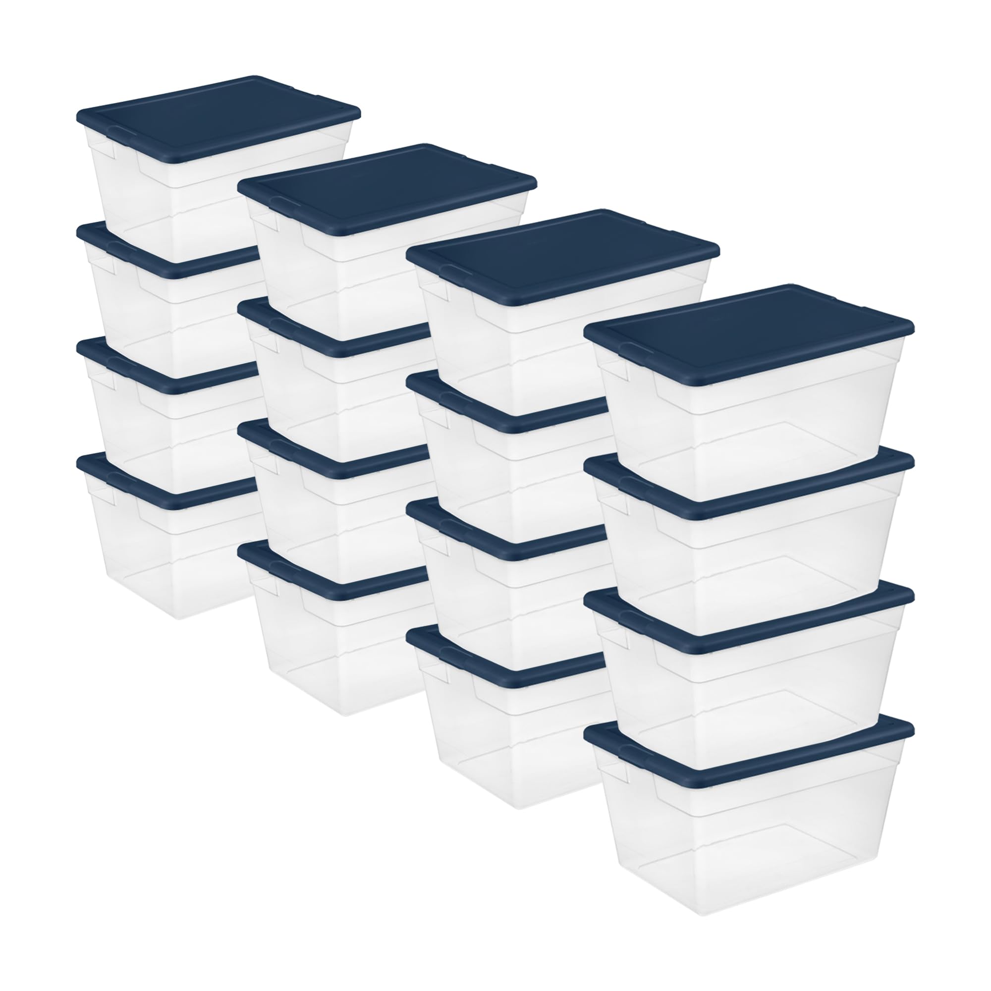 sterilite-56-quart-stackable-storage-box-with-lid-16-pack-marine-blue image 1